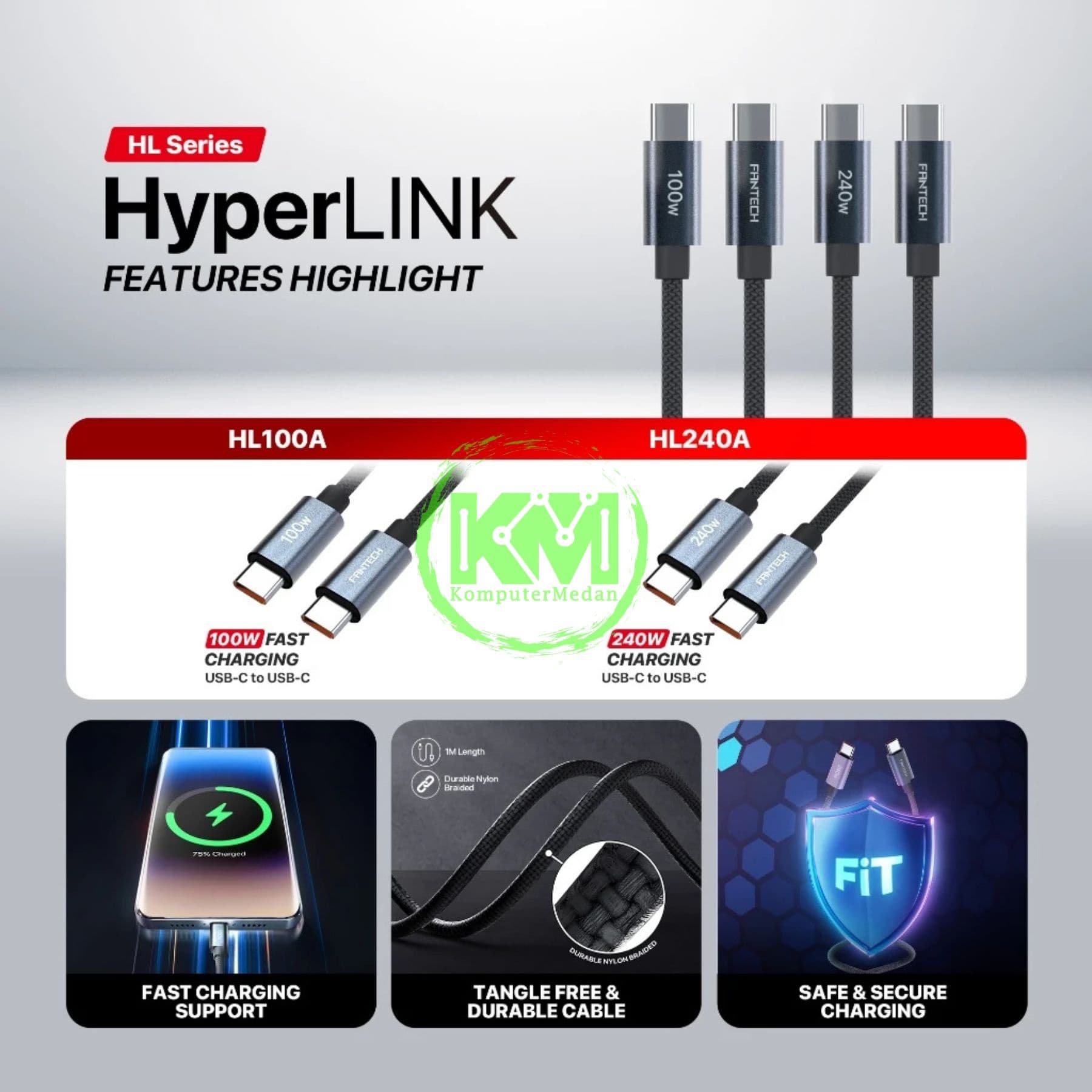 FANTECH HYPERLINK HL100A CABLE - BLACK - Image 3