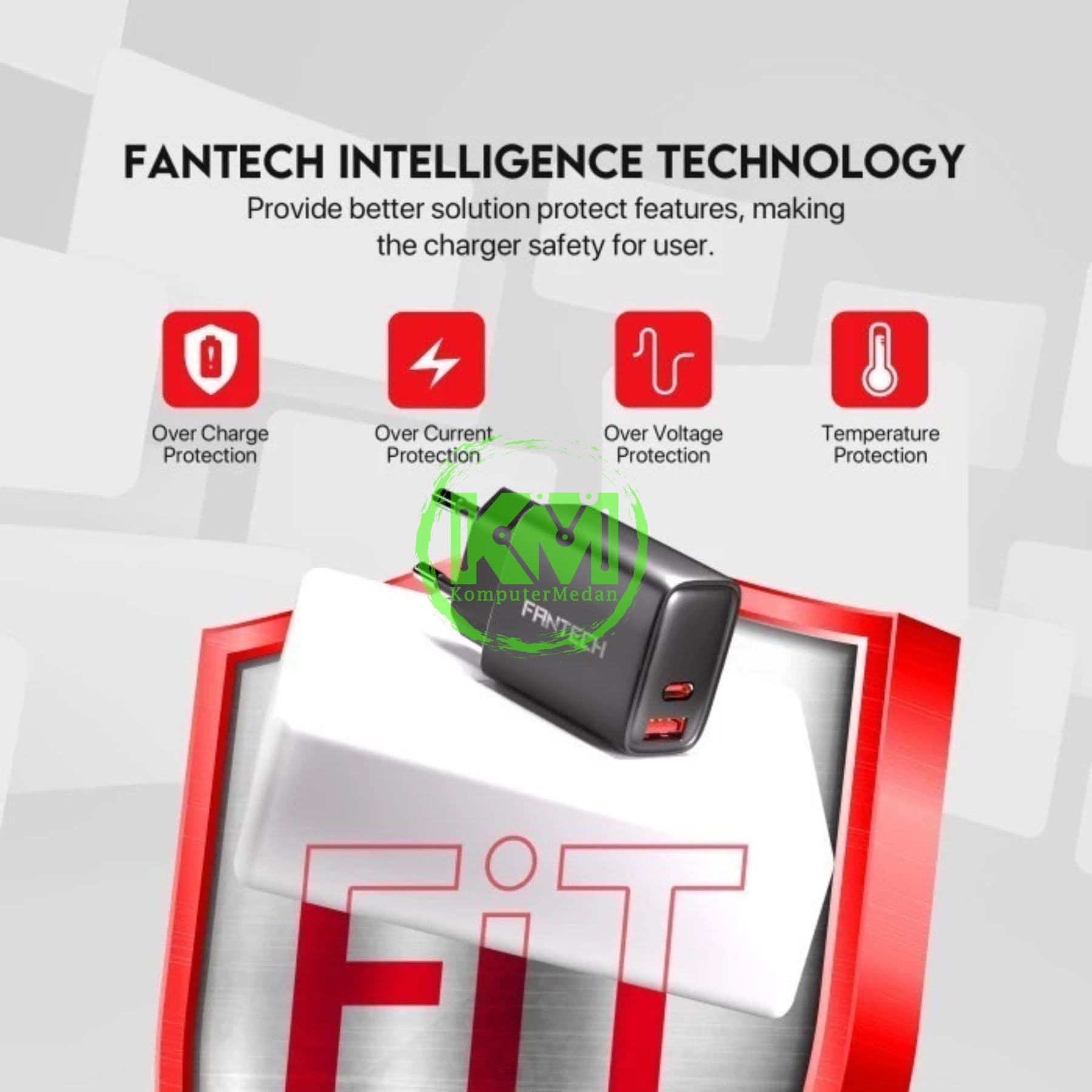 FANTECH POWER PURE CWQD 33201 CHARGER - BLACK & WHITE - Image 4