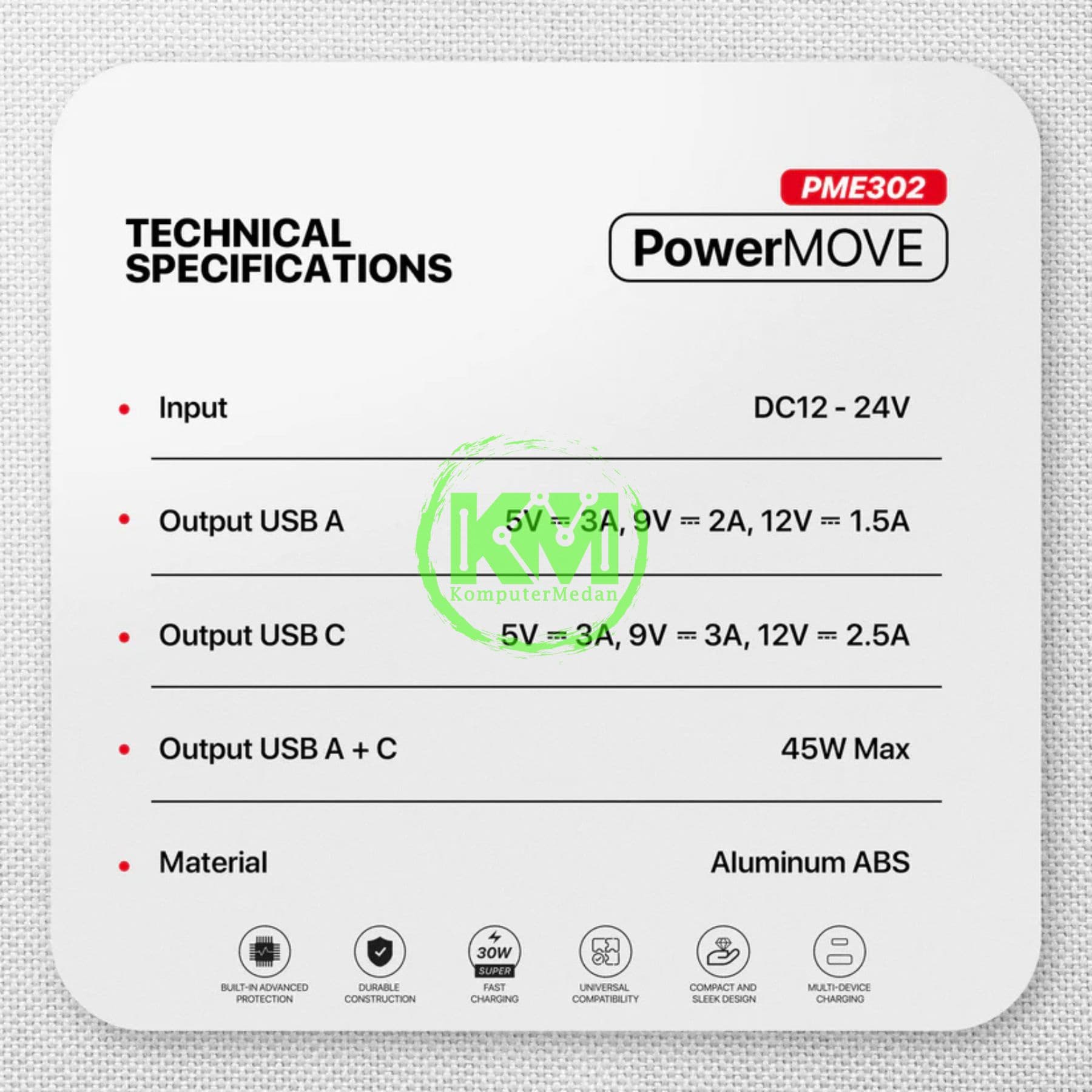 FANTECH POWER MOVE PME302 CAR CHARGER (SUPER FAST CHARGING) - BLACK - Image 6