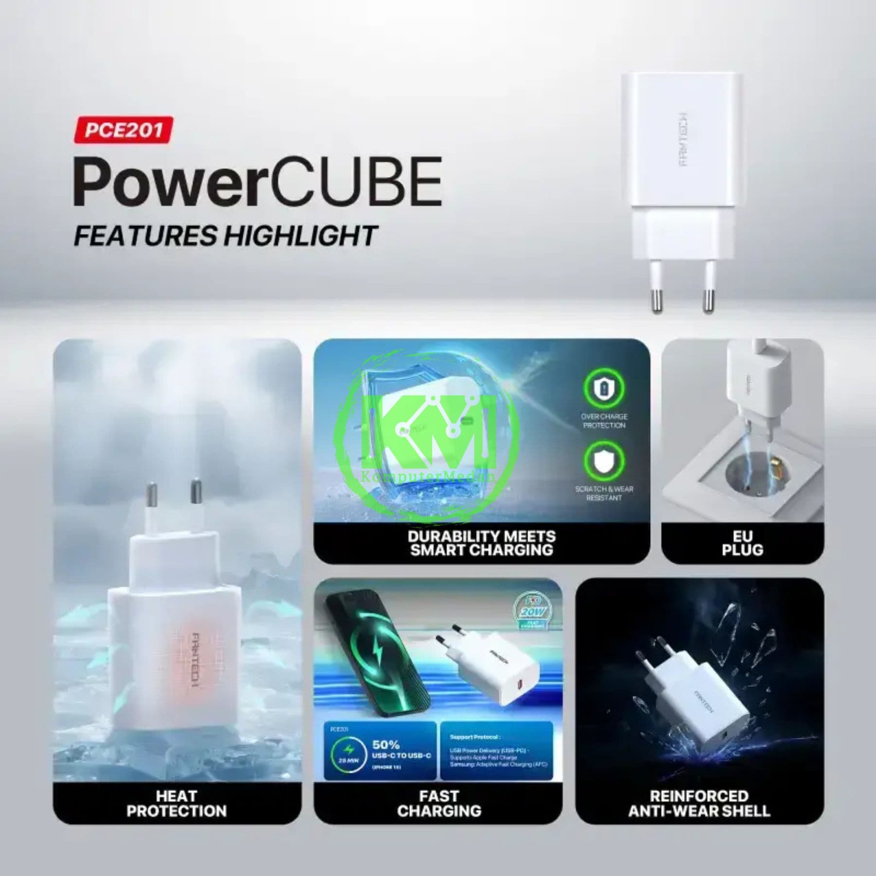 FANTECH POWER CUBE PCE201 CHARGER - WHITE - Image 6