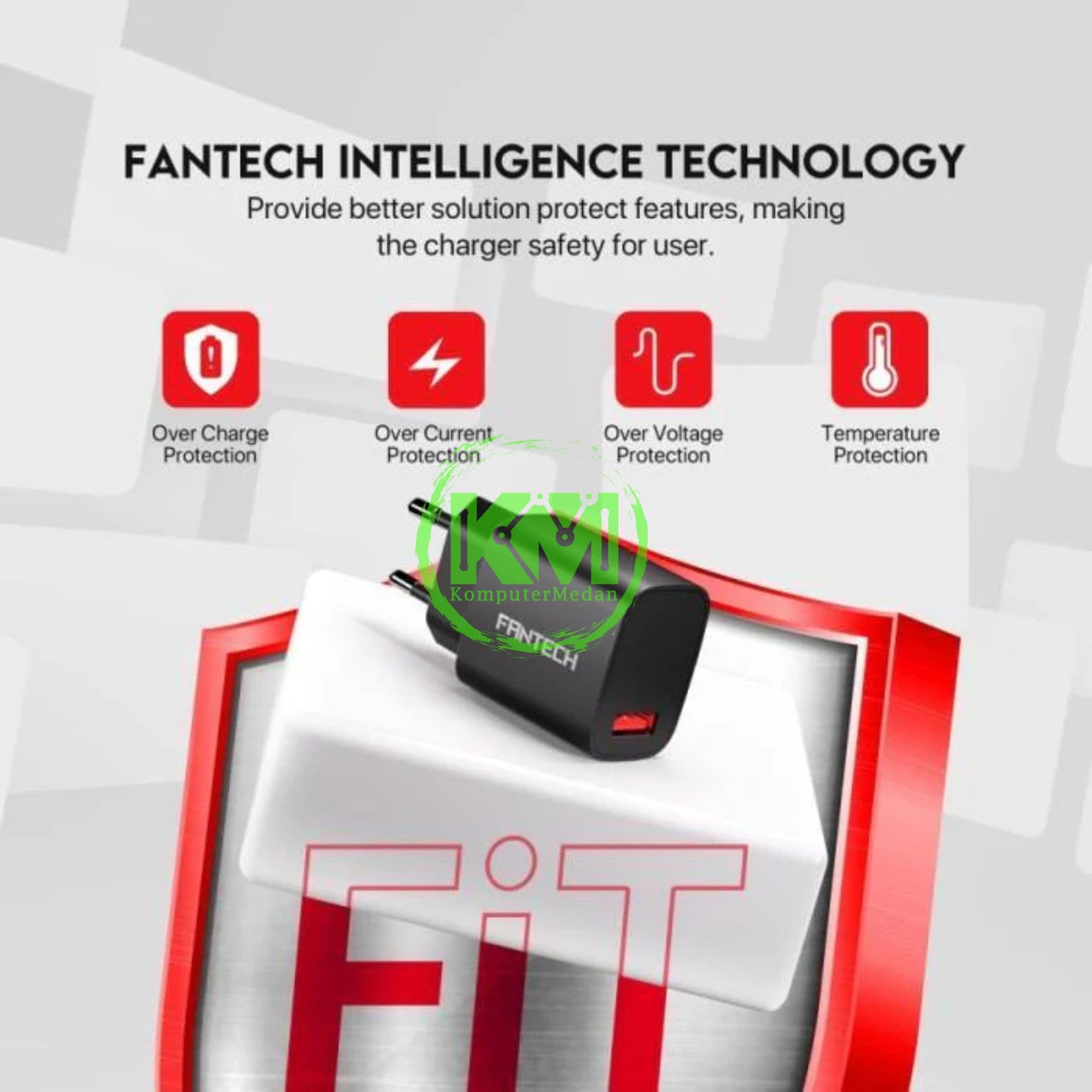 FANTECH POWER PURE CWQV 20101 CHARGER - BLACK & WHITE - Image 5