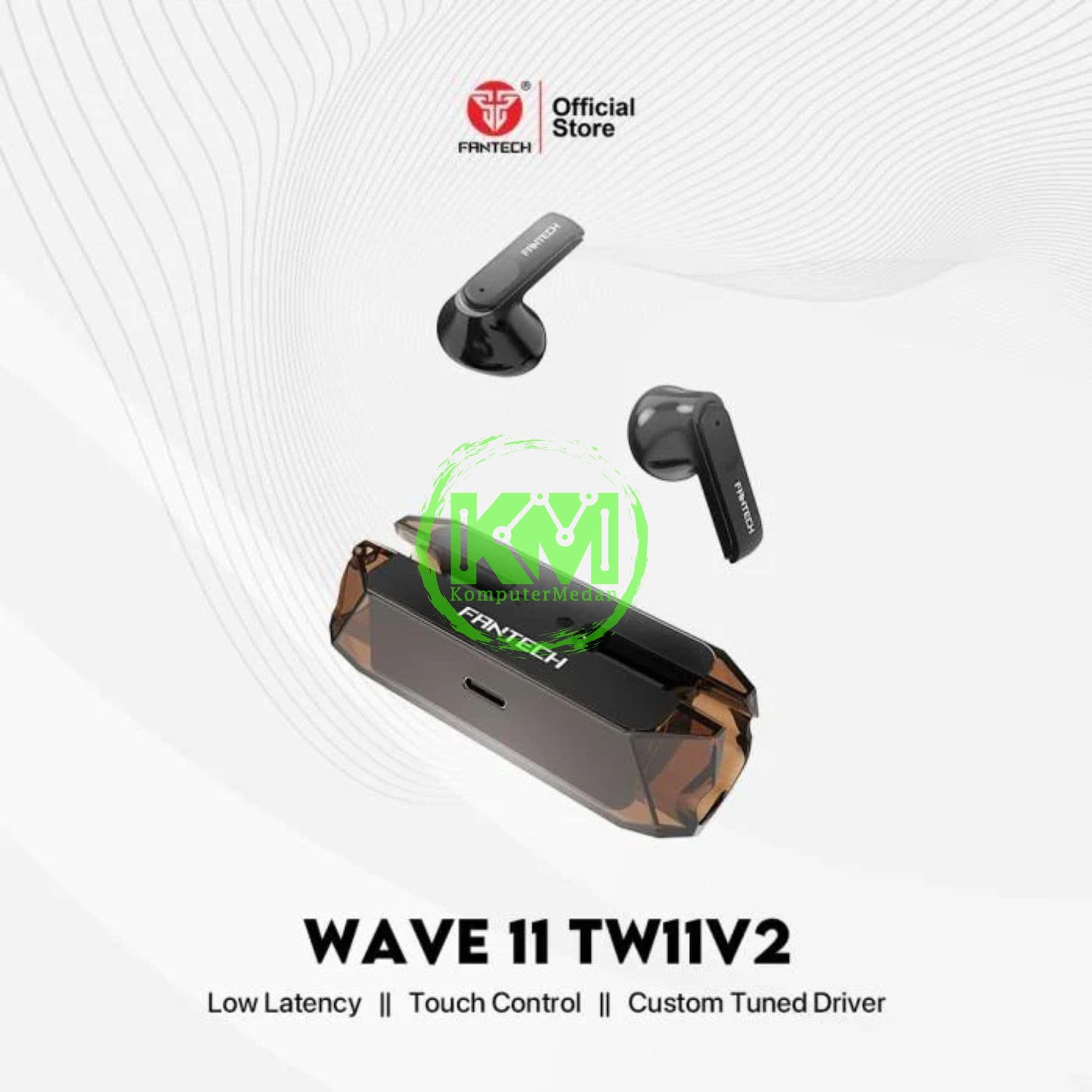 FANTECH WAVE11 V2 TW11 V2 TRUE WIRELESS - BLACK, BEIGE & RED - Image 5