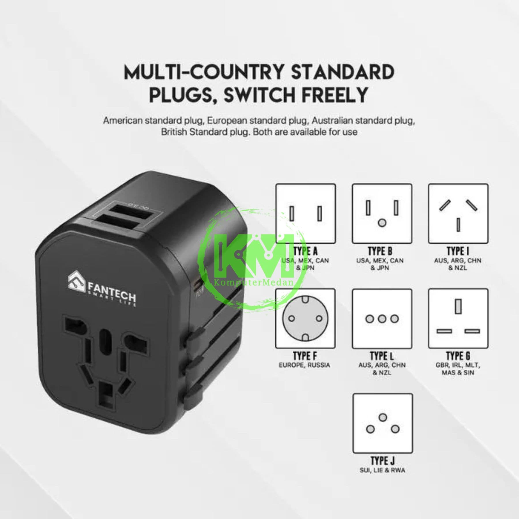 FANTECH POWER CUBE TAC01 TRAVEL ADAPTER - Image 3