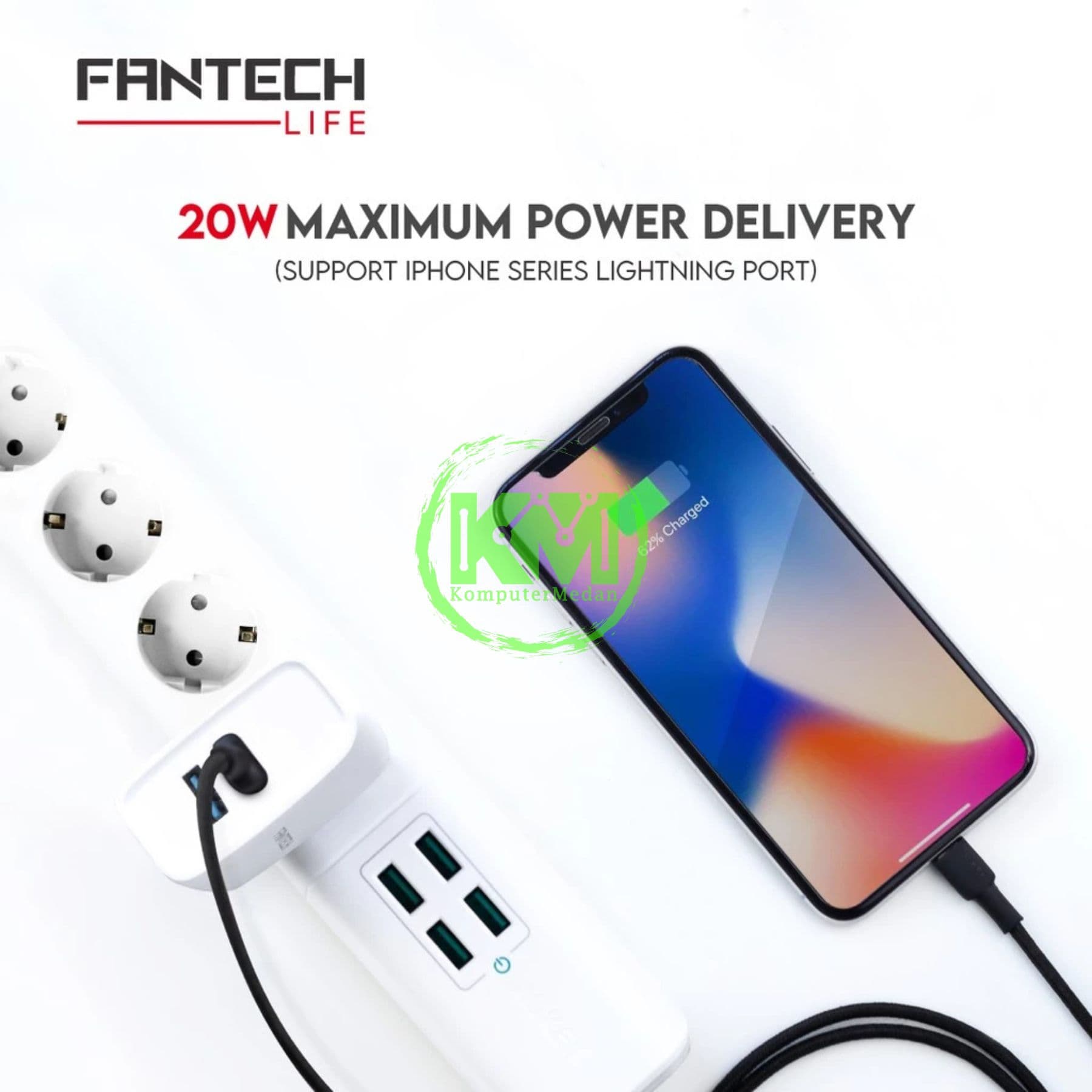 FANTECH CW2-Q02 CHARGER - WHITE - Image 2
