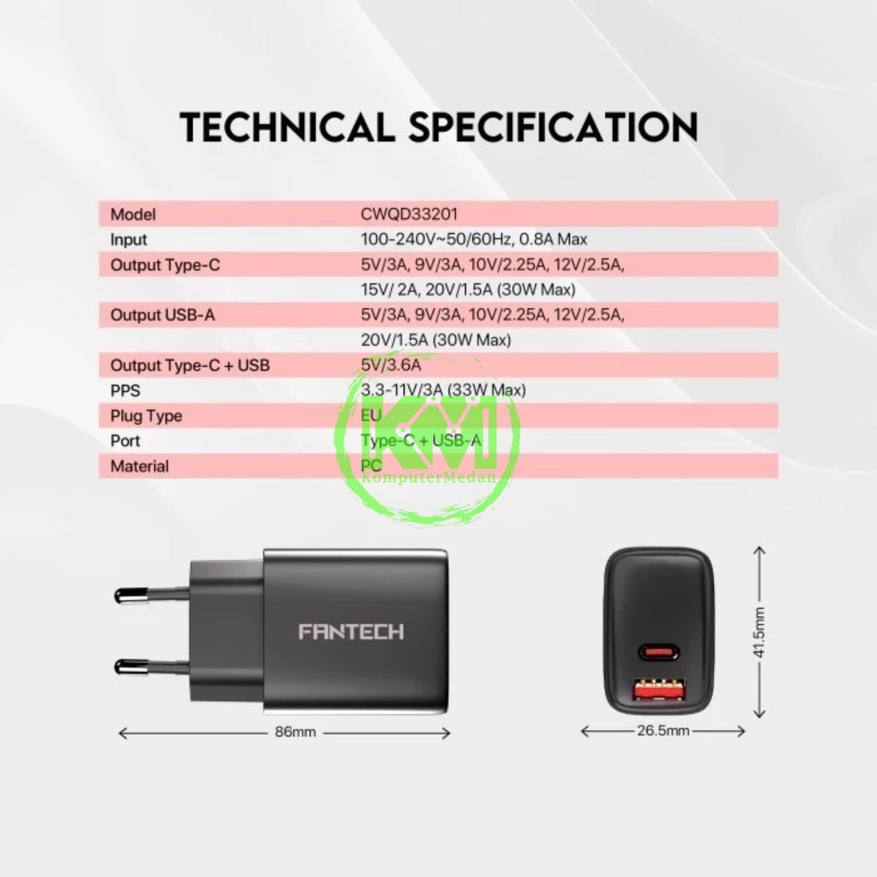 FANTECH POWER PURE CWQD 33201 CHARGER - BLACK & WHITE - Image 3