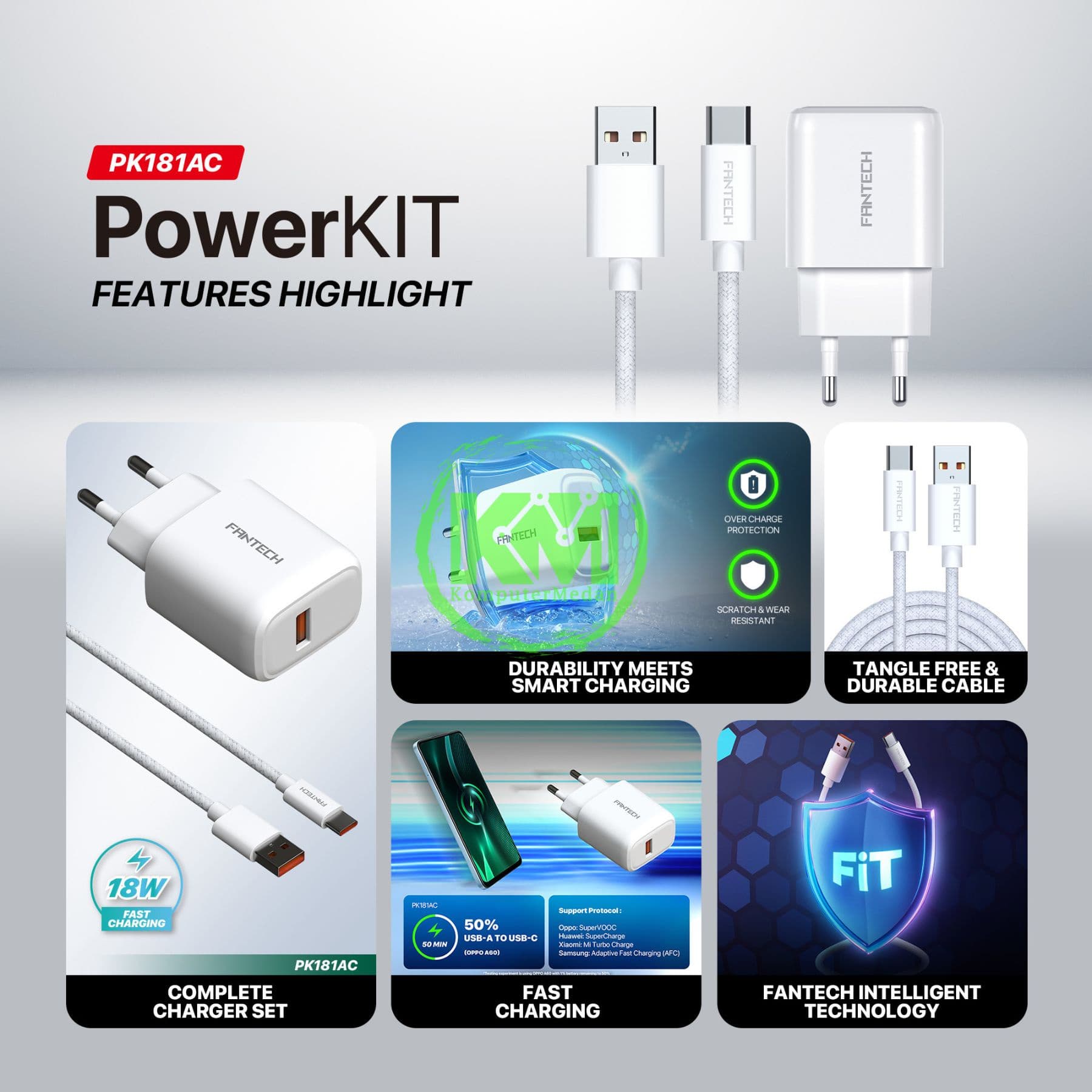 FANTECH POWER KIT PK181AC (BUNDLING A TO C) - WHITE - Image 3