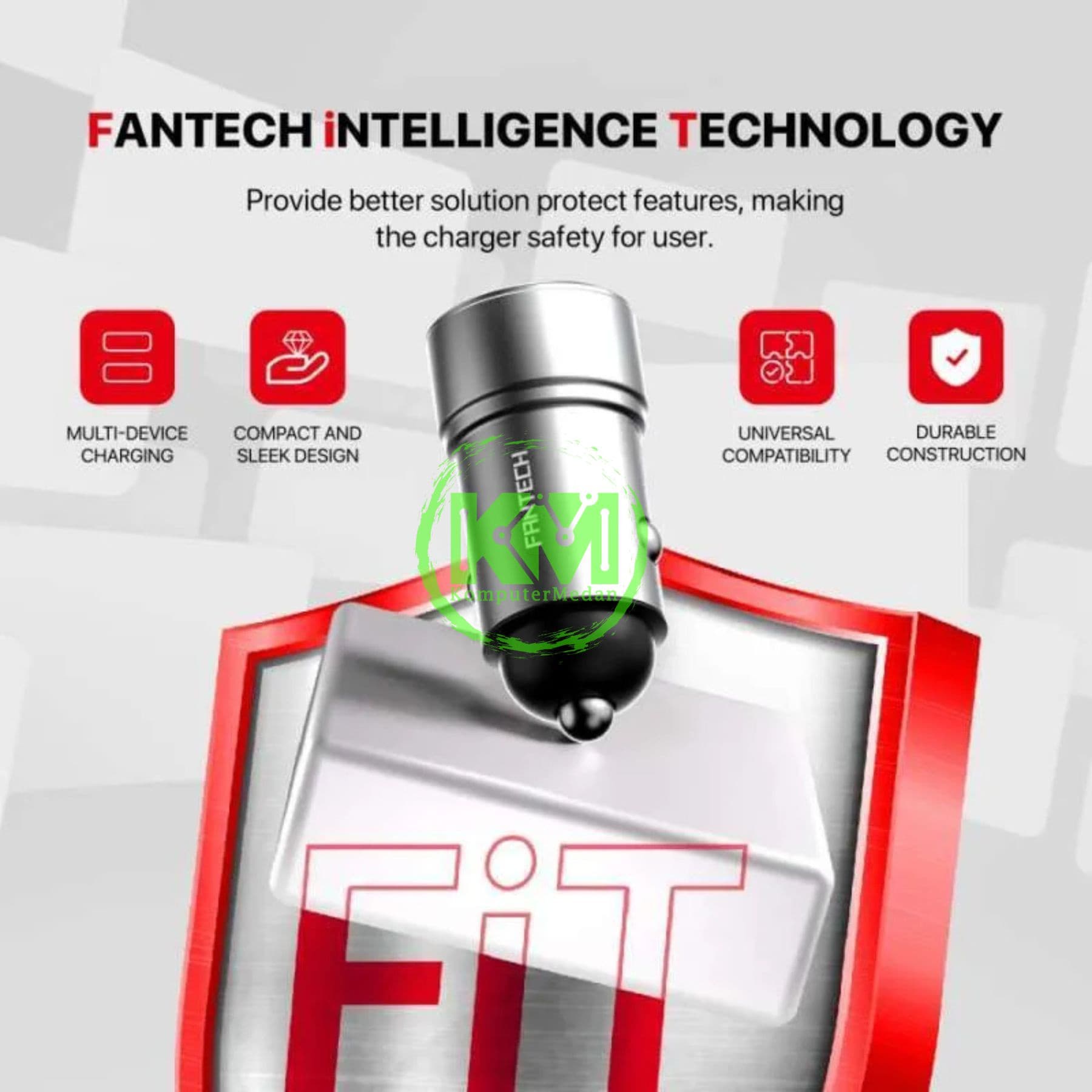 FANTECH POWER MOVE PME151 CAR CHARGER - SILVER - Image 4