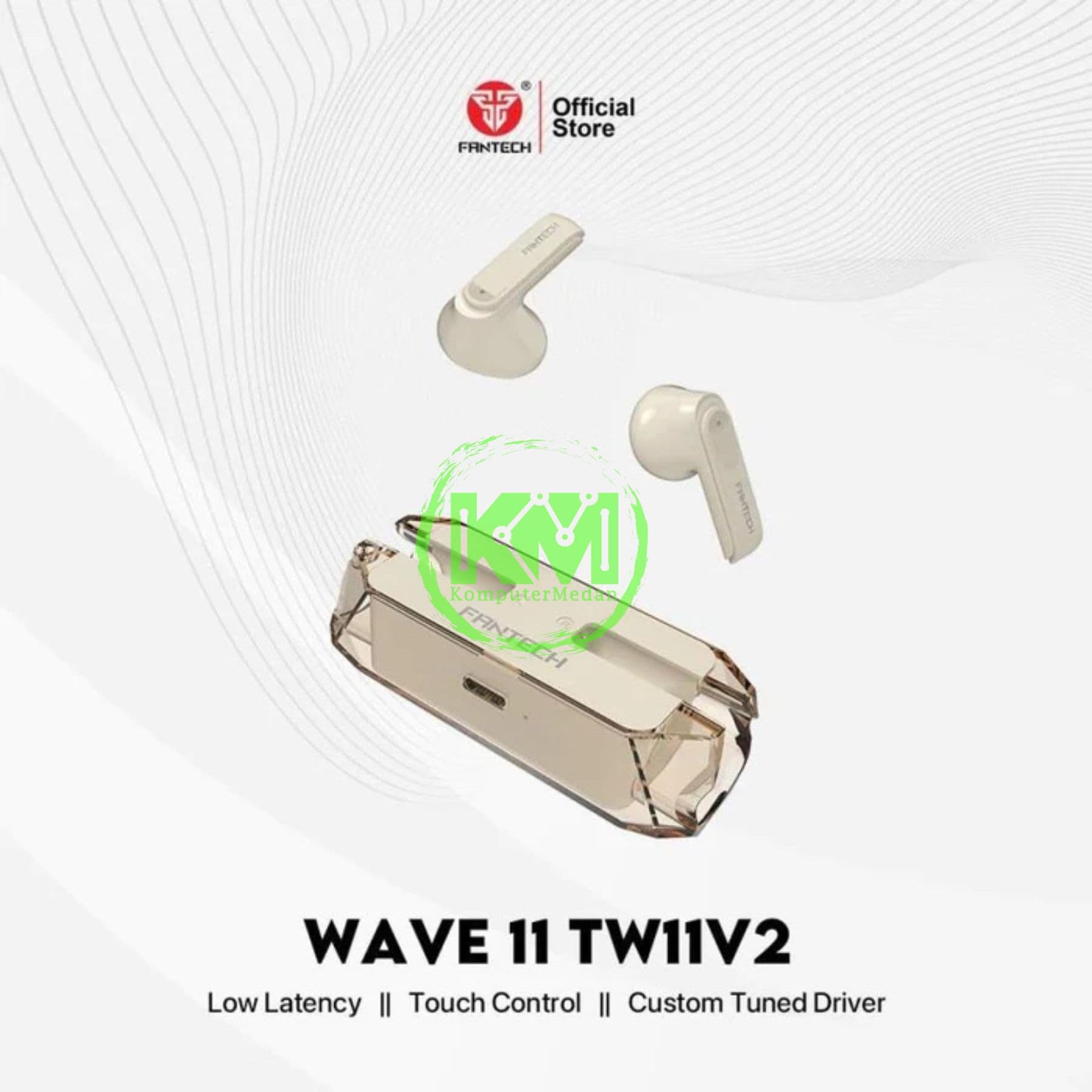FANTECH WAVE11 V2 TW11 V2 TRUE WIRELESS - BLACK, BEIGE & RED - Image 6