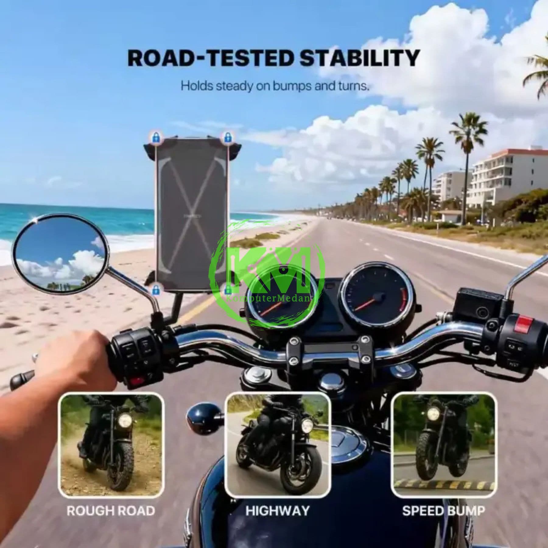 FANTECH MOTORCYCLE PHONE HOLDER FMH01 PHONE ACCESORIES - BLACK - Image 4