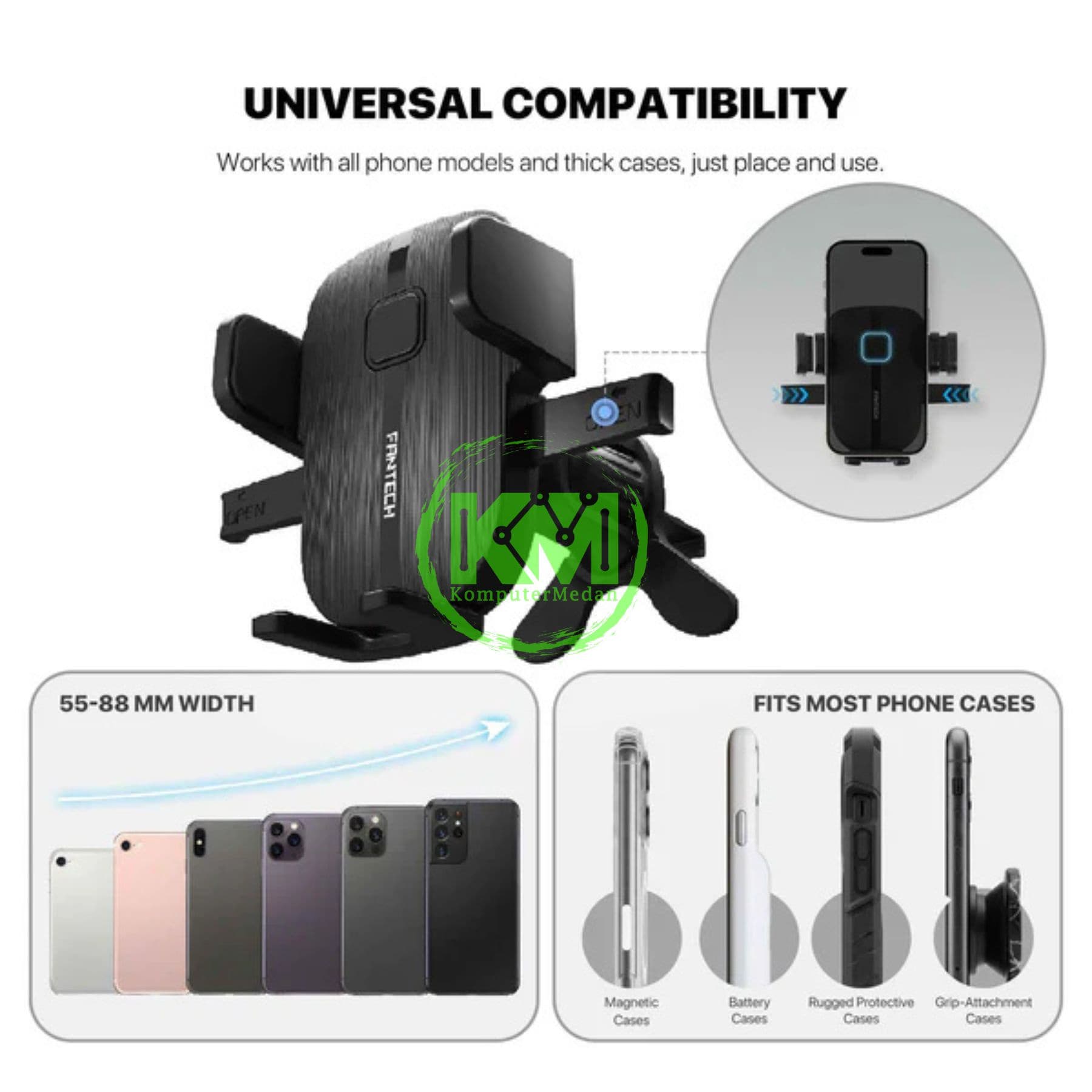 FANTECH CAR PHONE HOLDER FCH04 PHONE ACCESORIES - BLACK - Image 3