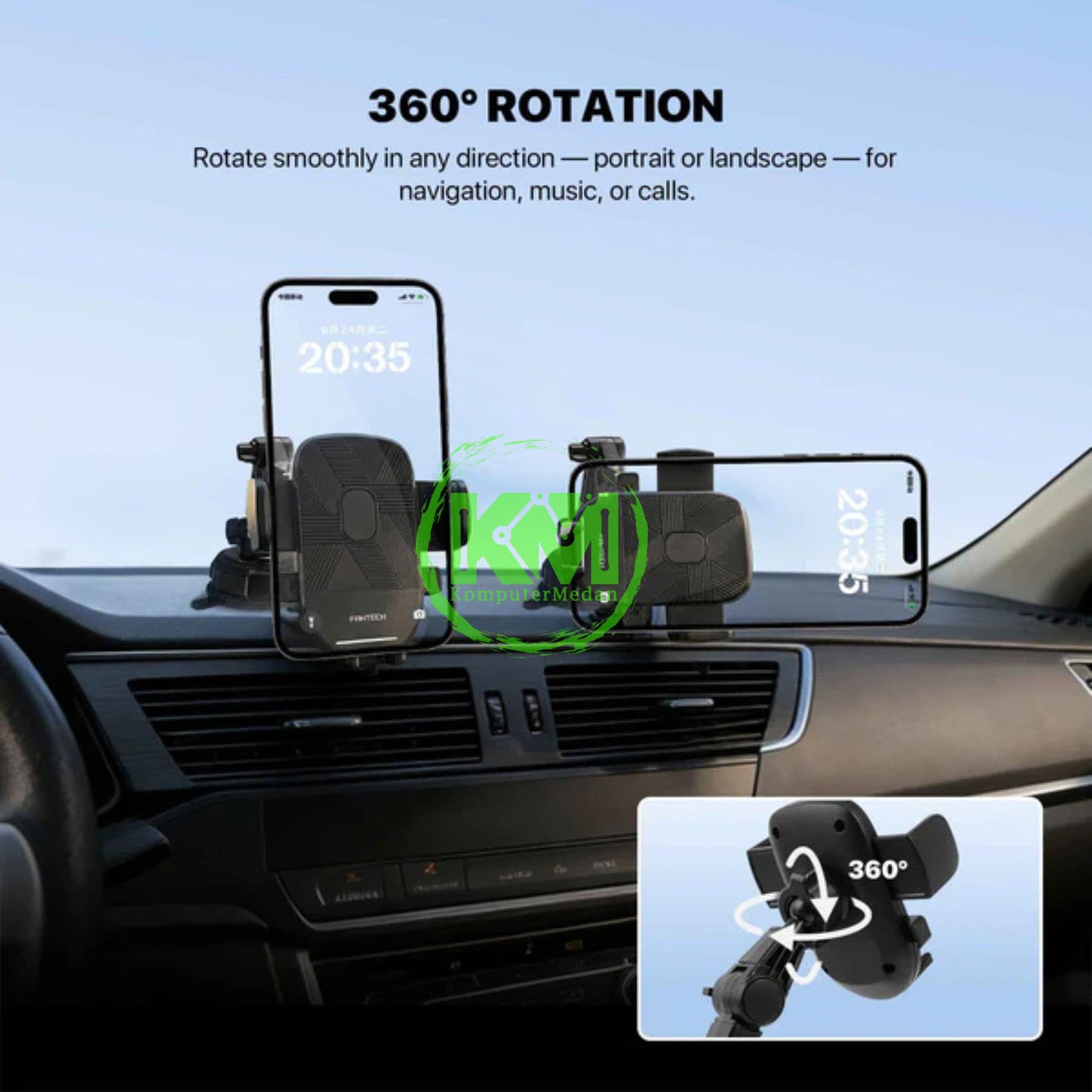 FANTECH CAR PHONE HOLDER FCH03 PHONE ACCESORIES - BLACK - Image 4
