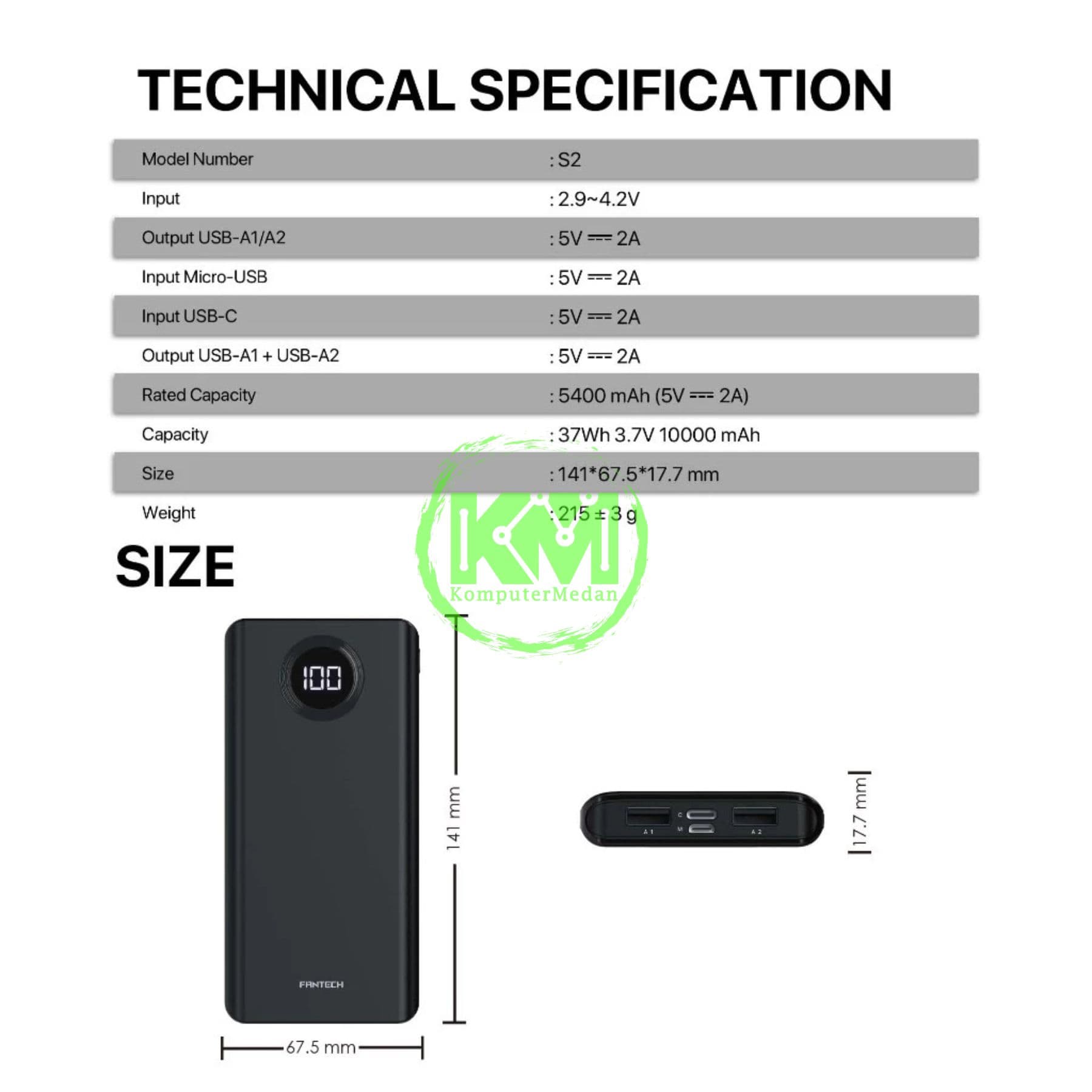 FANTECH POWER PACK S2 POWERBANK - BLACK & WHITE - Image 7