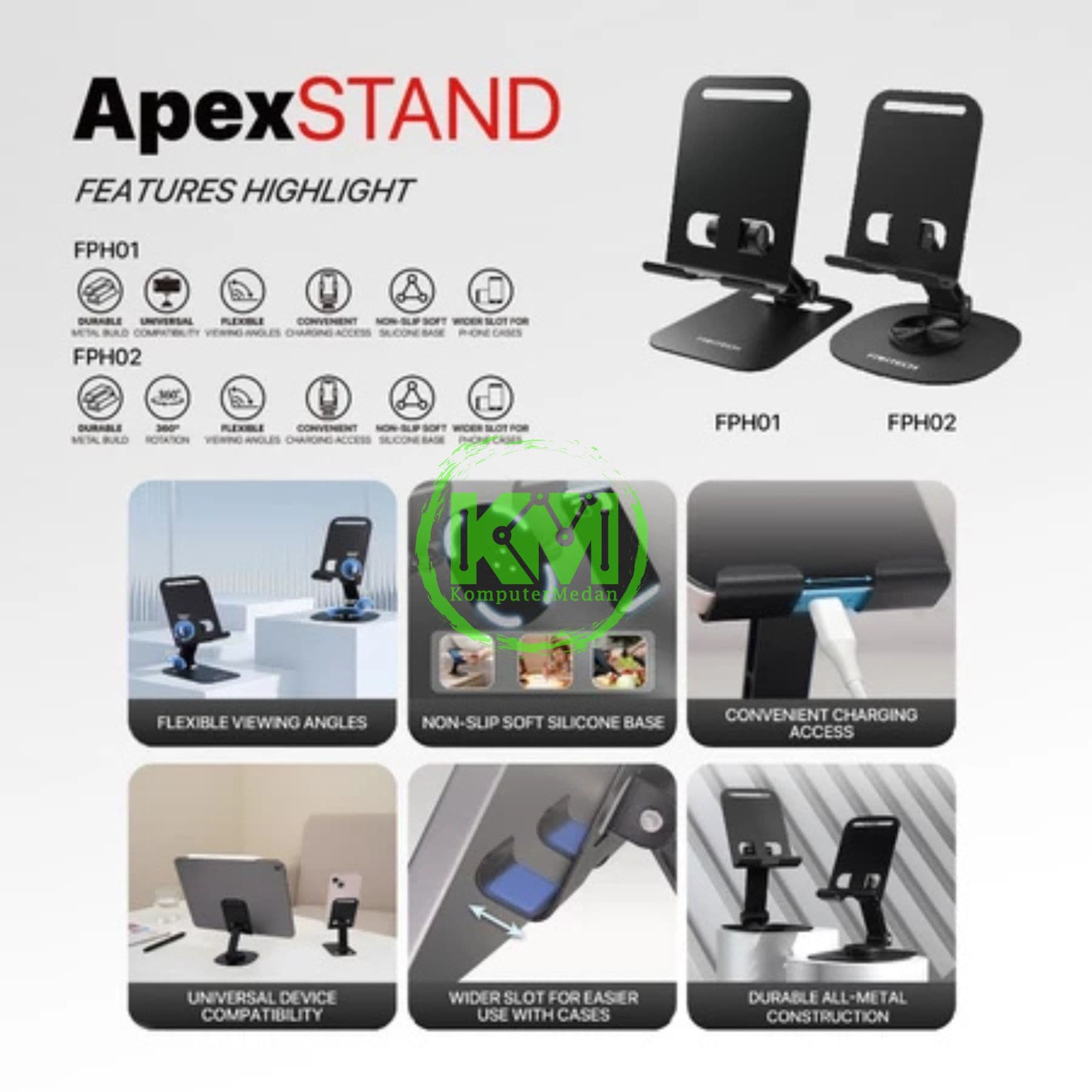 FANTECH DESK PHONE HOLDER FPH02 PHONE ACCESORIES - BLACK - Image 8