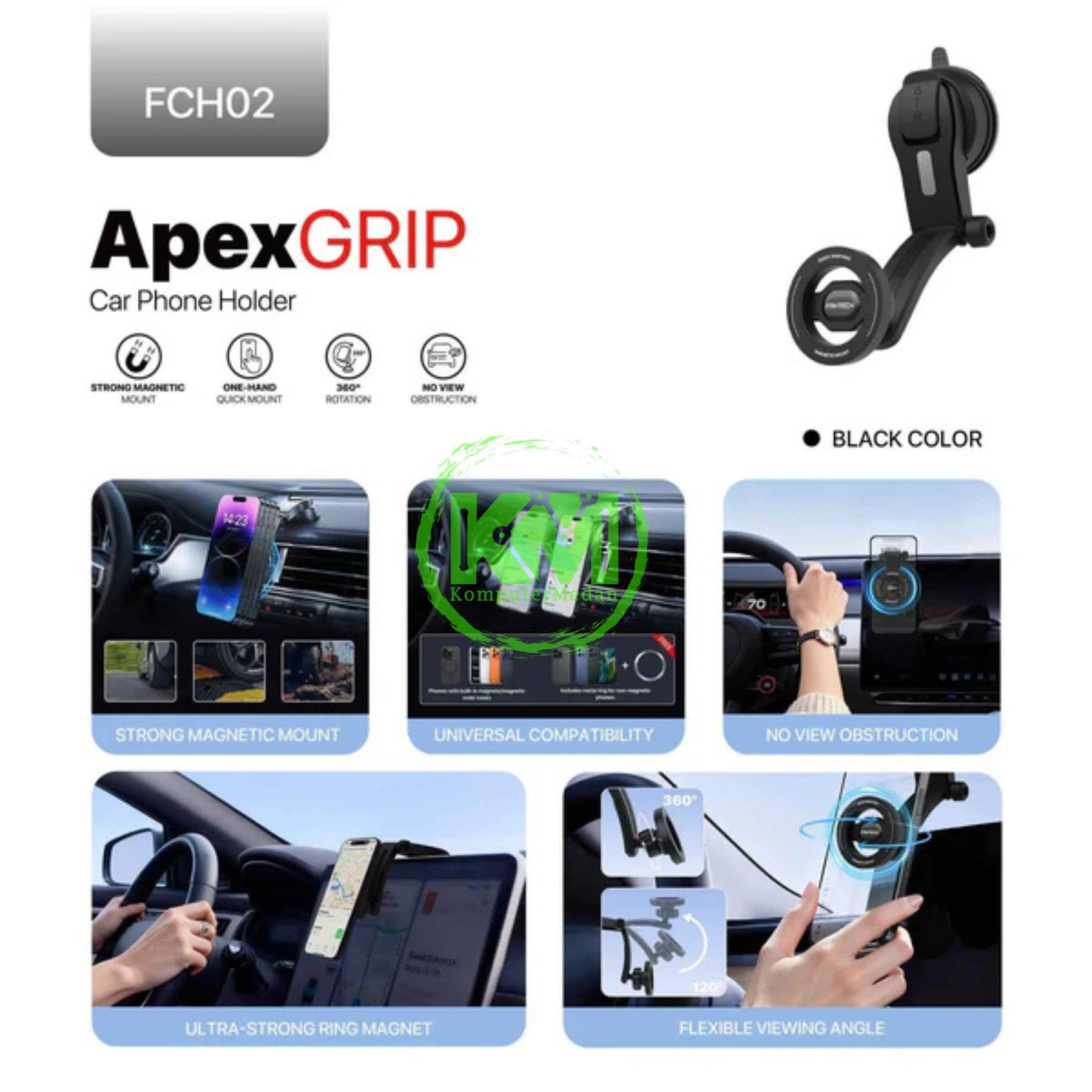FANTECH CAR PHONE HOLDER FCH02 PHONE ACCESORIES - BLACK - Image 7