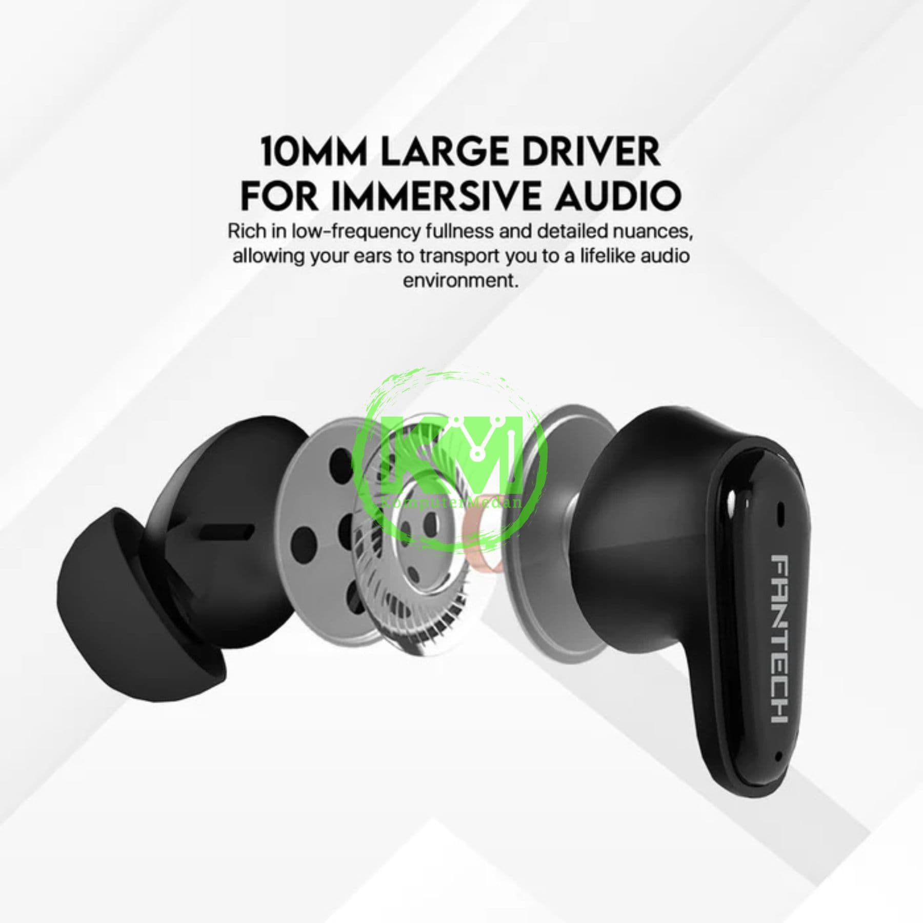 FANTECH WAVE13 TW13 TRUE WIRELESS - BLACK, BLUE & WHITE - Image 3
