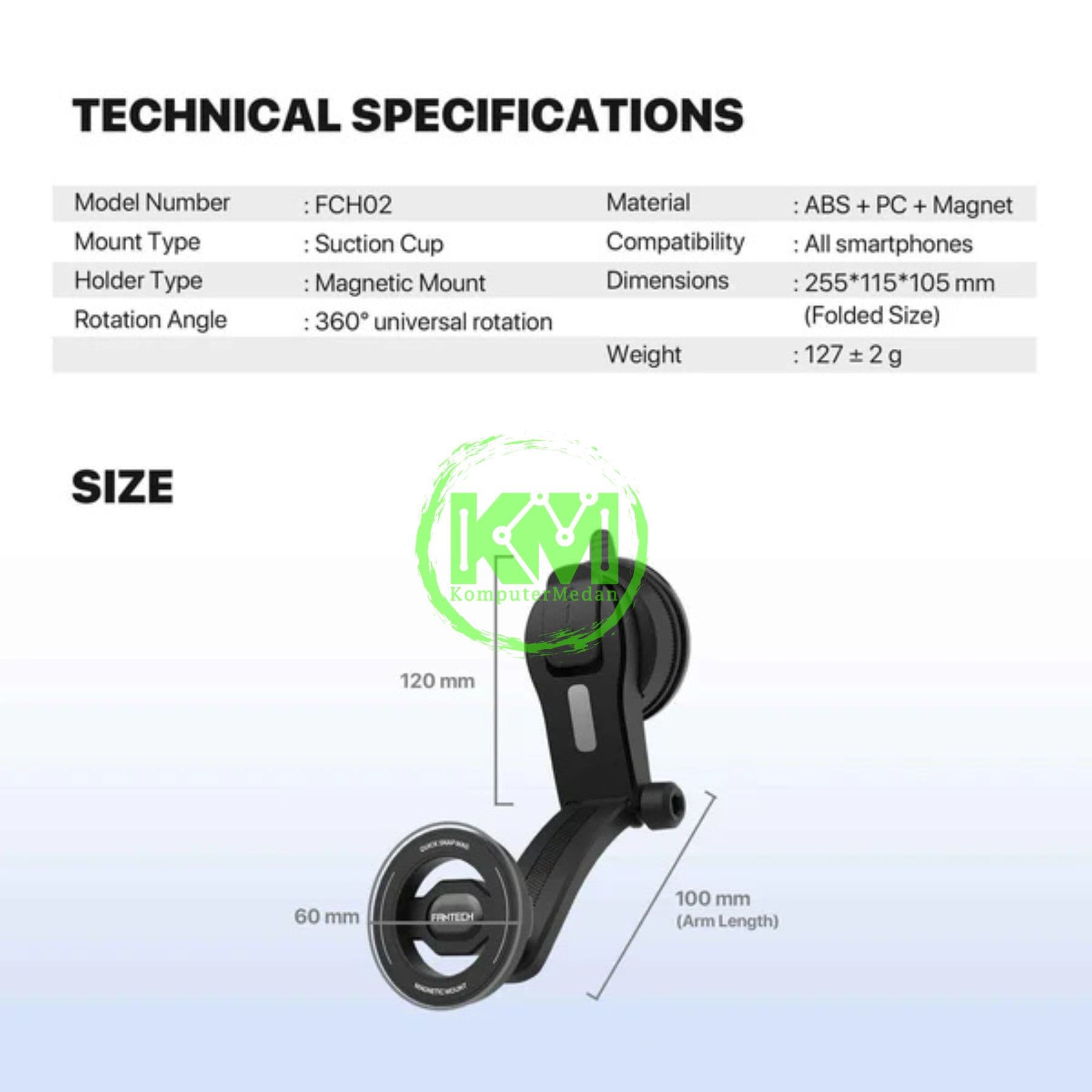 FANTECH CAR PHONE HOLDER FCH02 PHONE ACCESORIES - BLACK - Image 6