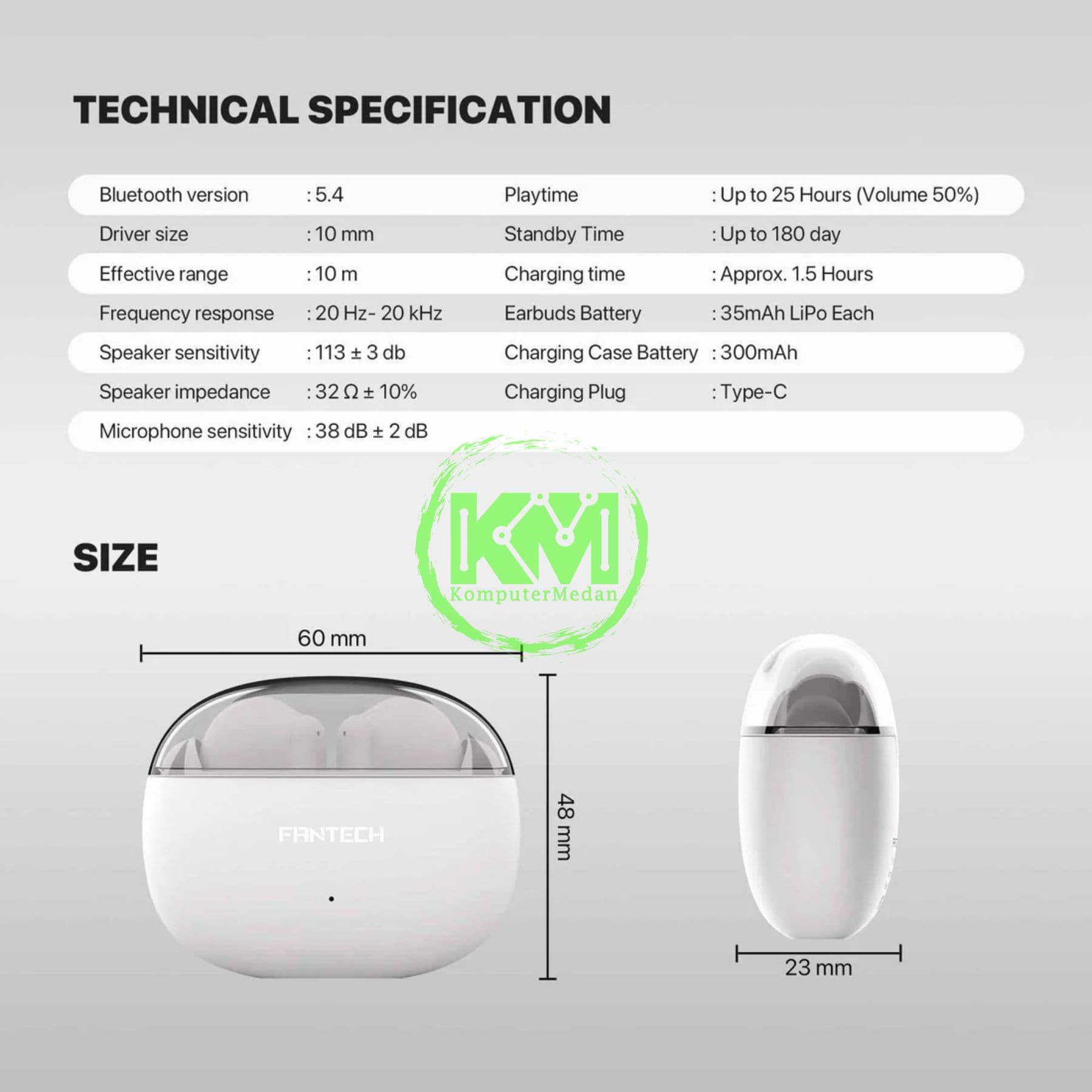 FANTECH WAVE TW15 TRUE WIRELESS - BLACK & WHITE - Image 4