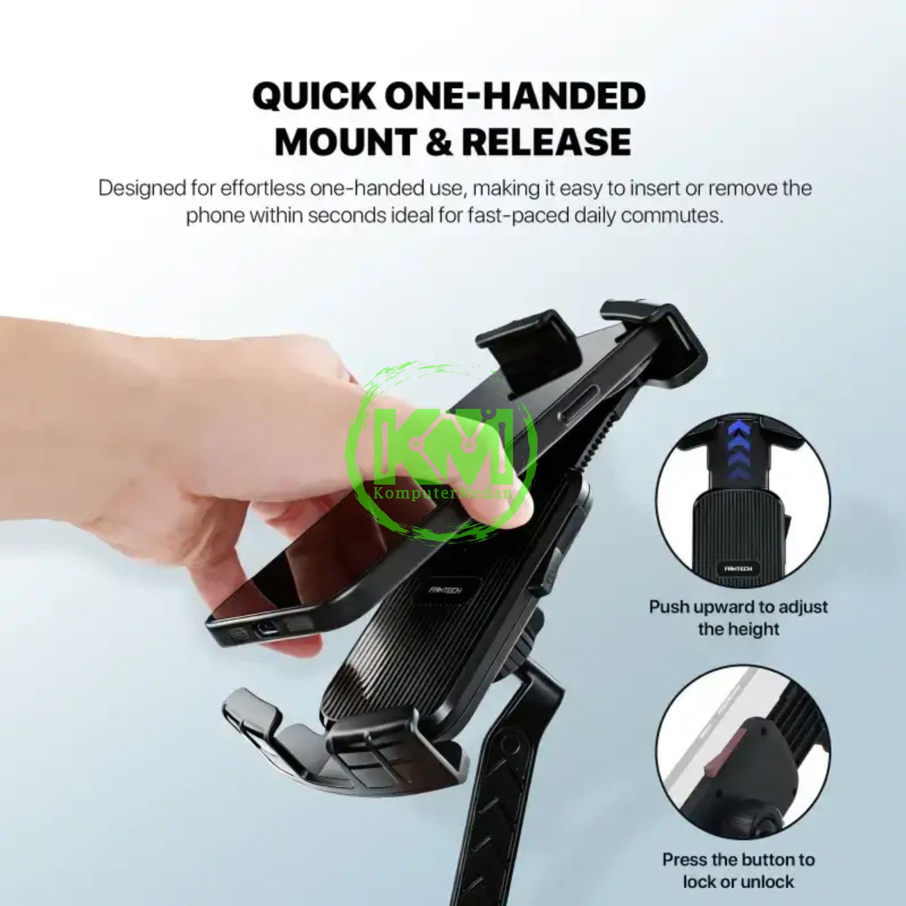 FANTECH MOTORCYCLE PHONE HOLDER FMH01 PHONE ACCESORIES - BLACK - Image 5