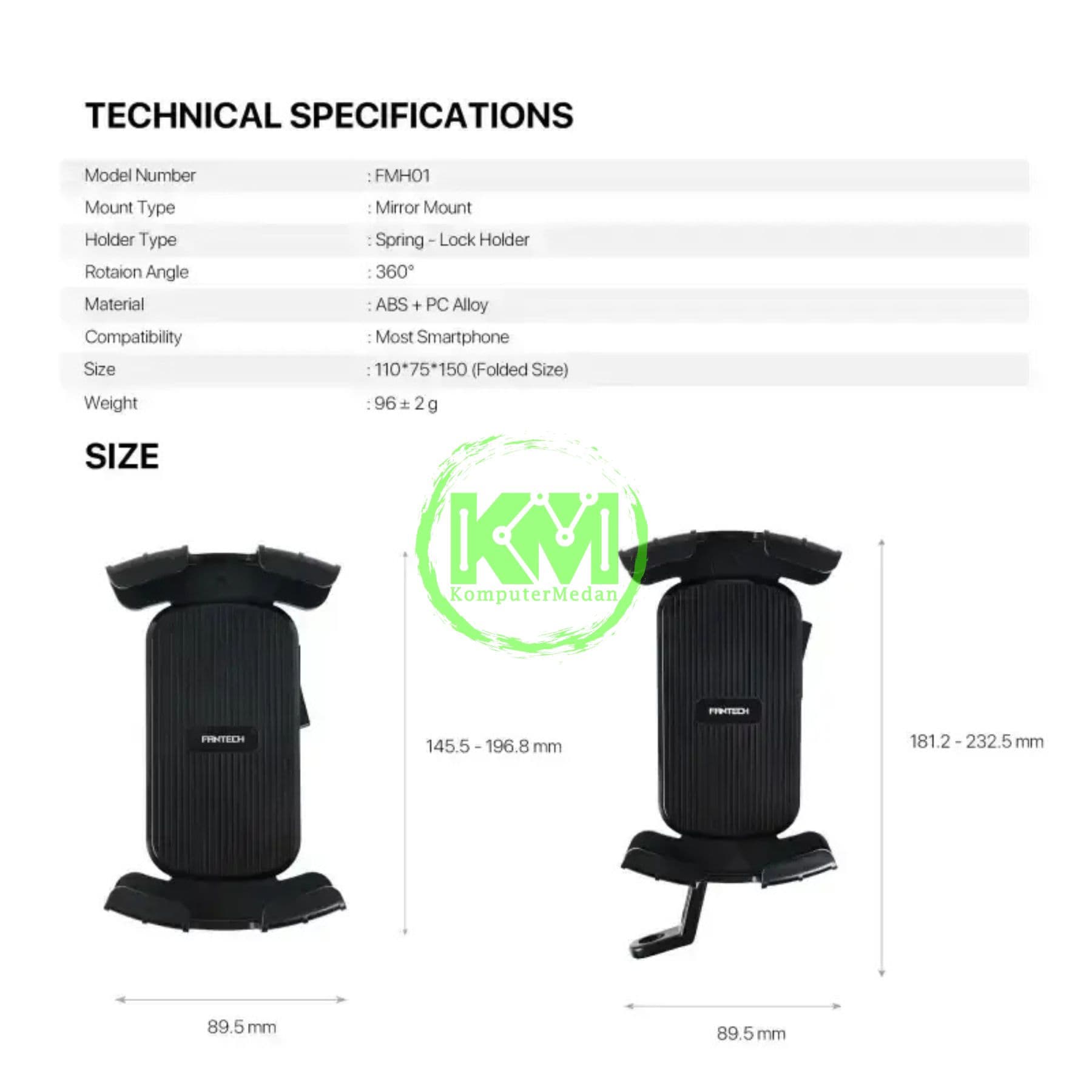 FANTECH MOTORCYCLE PHONE HOLDER FMH01 PHONE ACCESORIES - BLACK - Image 7