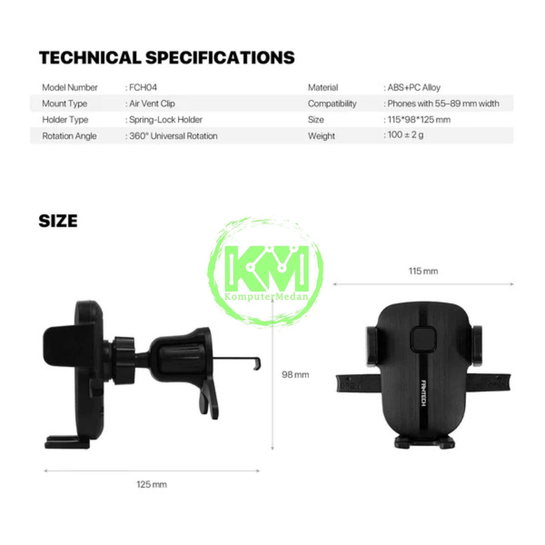 FANTECH CAR PHONE HOLDER FCH04 PHONE ACCESORIES - BLACK - Image 6