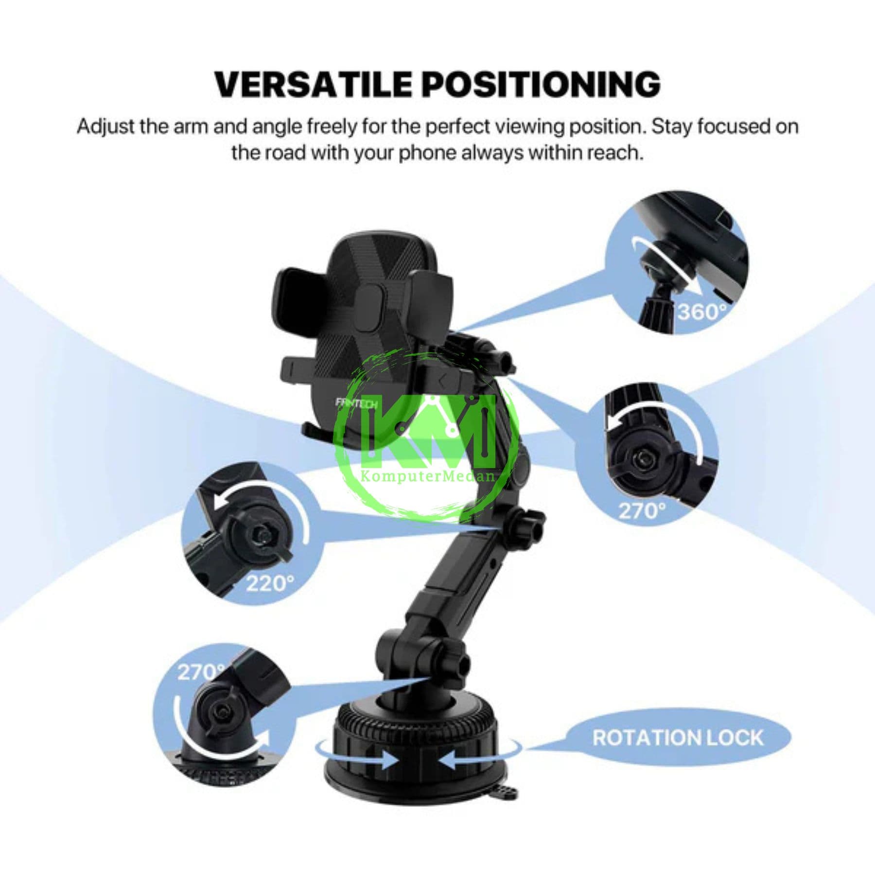 FANTECH CAR PHONE HOLDER FCH03 PHONE ACCESORIES - BLACK - Image 5