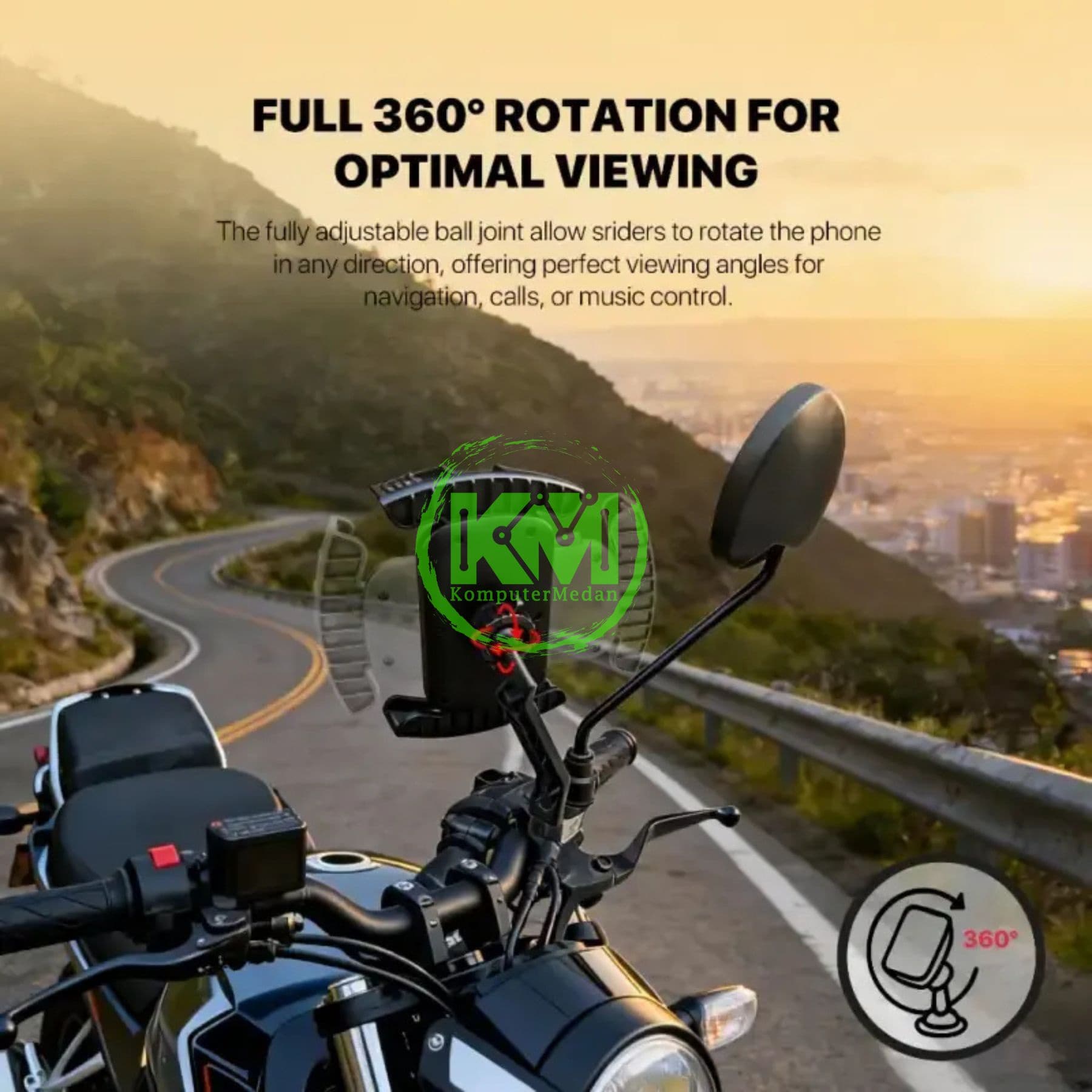 FANTECH MOTORCYCLE PHONE HOLDER FMH01 PHONE ACCESORIES - BLACK - Image 3