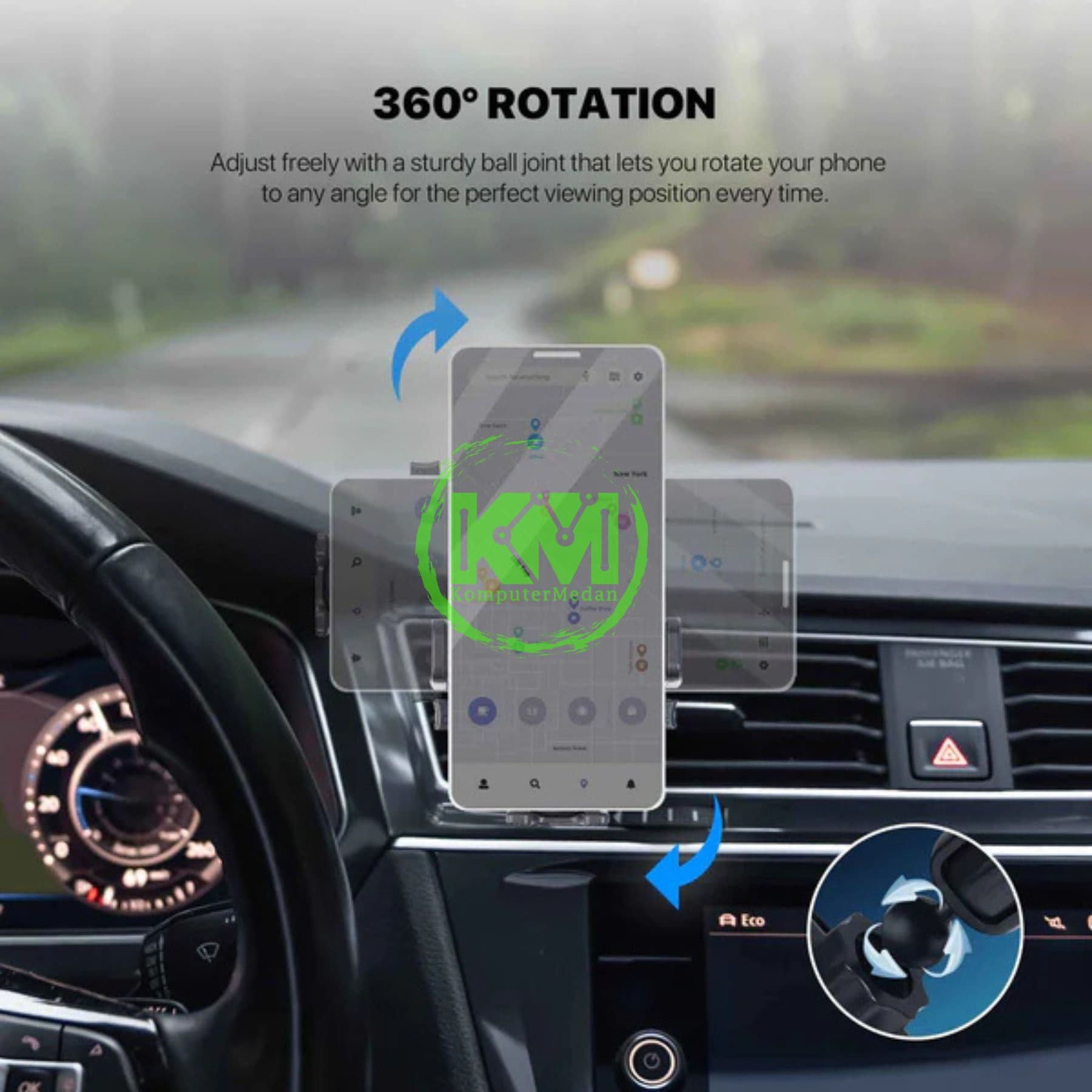 FANTECH CAR PHONE HOLDER FCH04 PHONE ACCESORIES - BLACK - Image 2