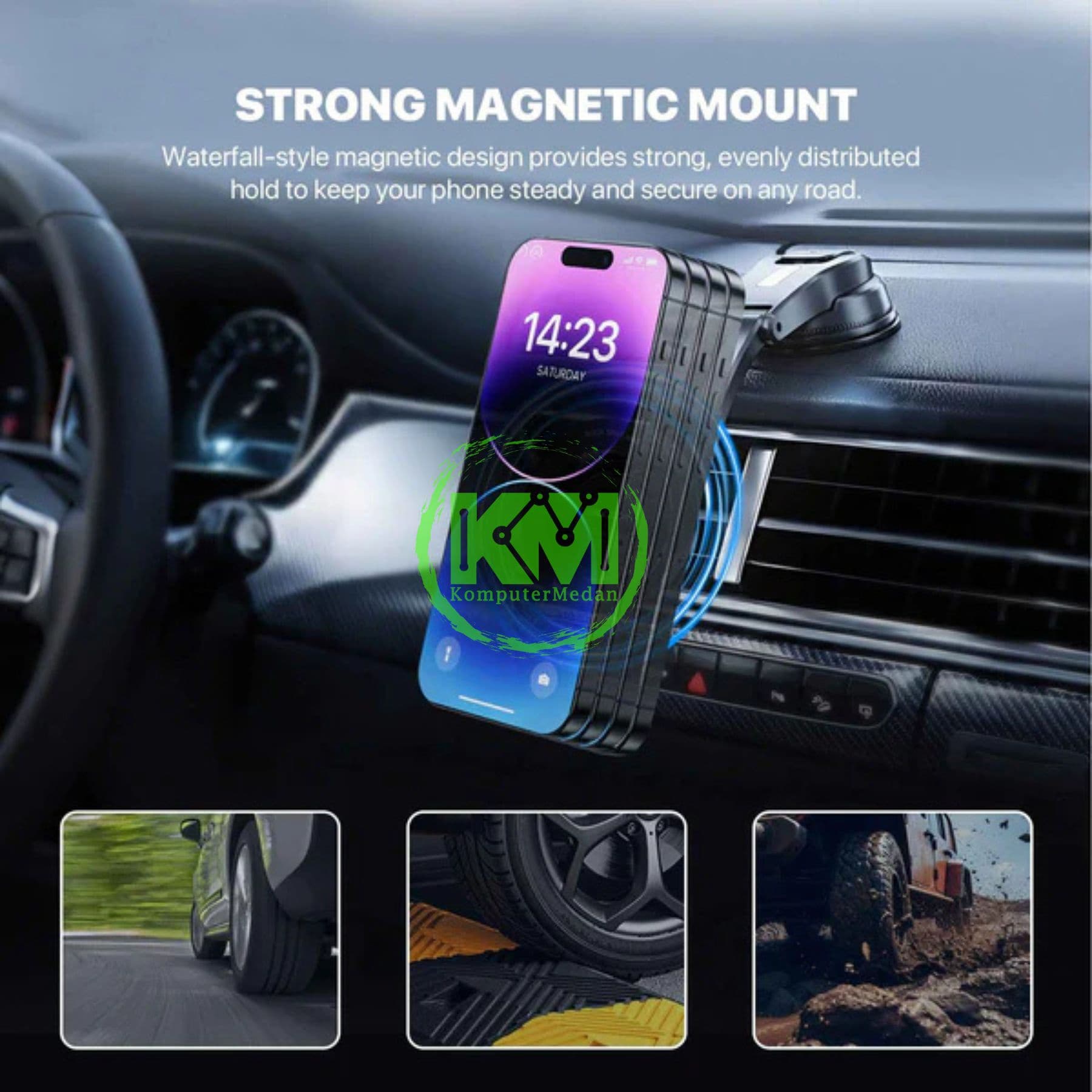 FANTECH CAR PHONE HOLDER FCH02 PHONE ACCESORIES - BLACK - Image 2