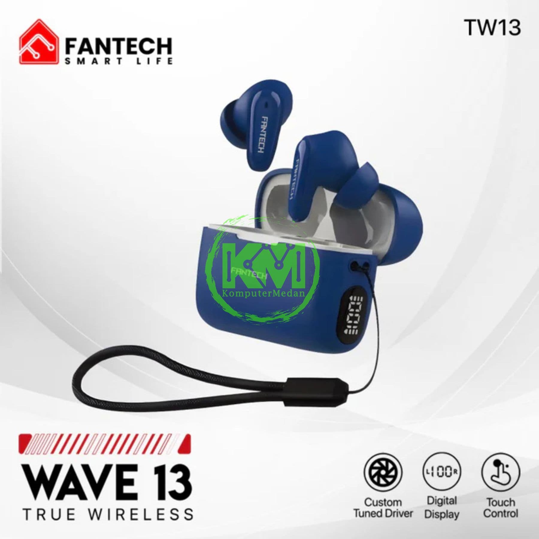 FANTECH WAVE13 TW13 TRUE WIRELESS - BLACK, BLUE & WHITE - Image 6