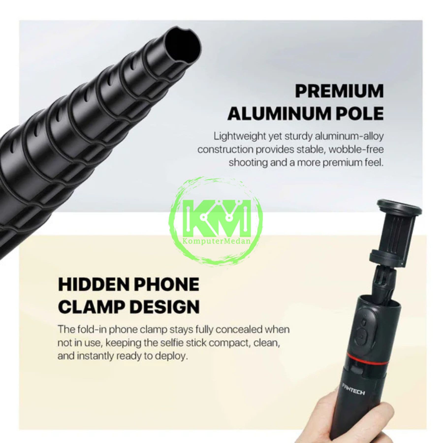 FANTECH SELFIE STIK SS177 PHONE ACCESORIES - BLACK - Image 3