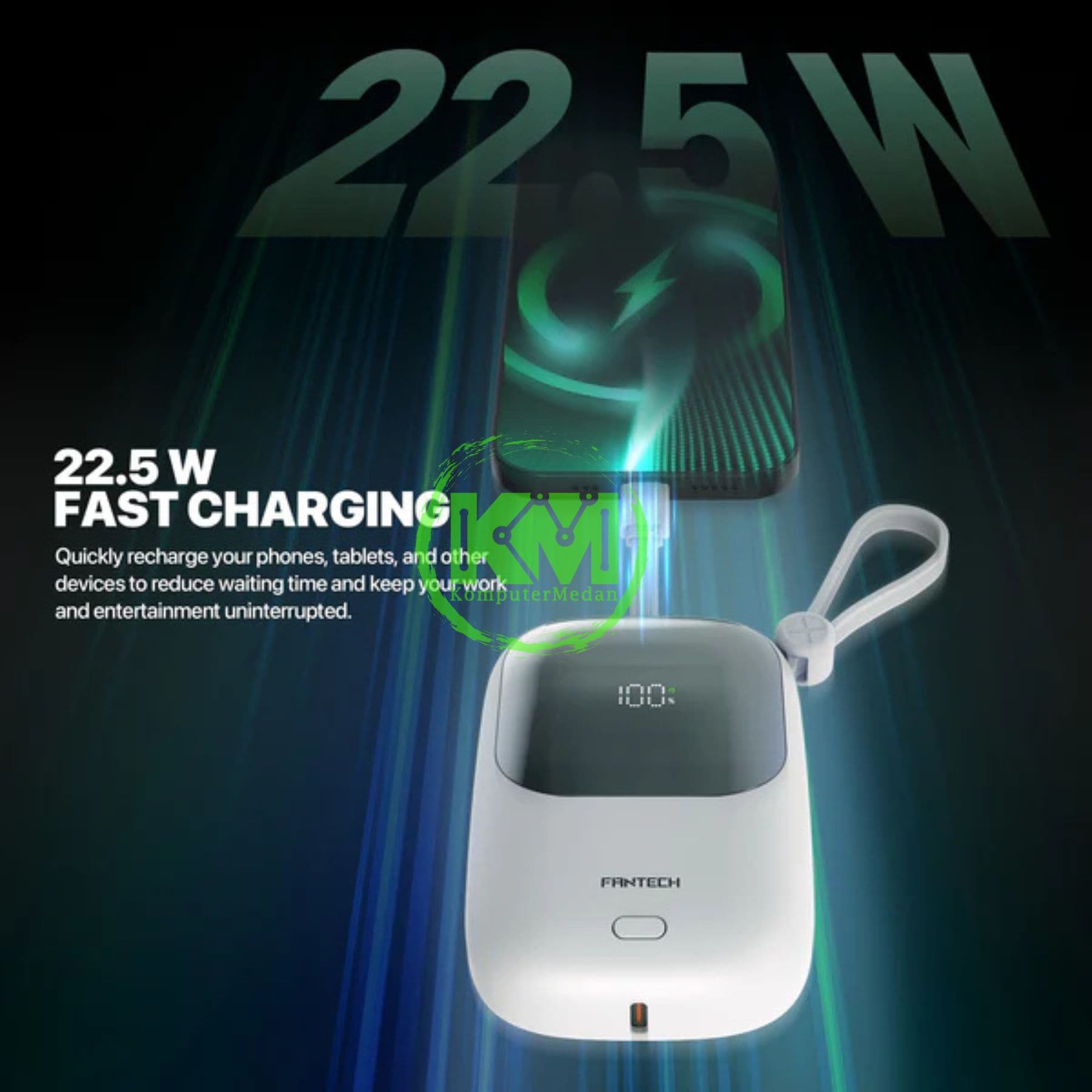 FANTECH POWER PACK T3 POWERBANK - BLACK & WHITE - Image 5
