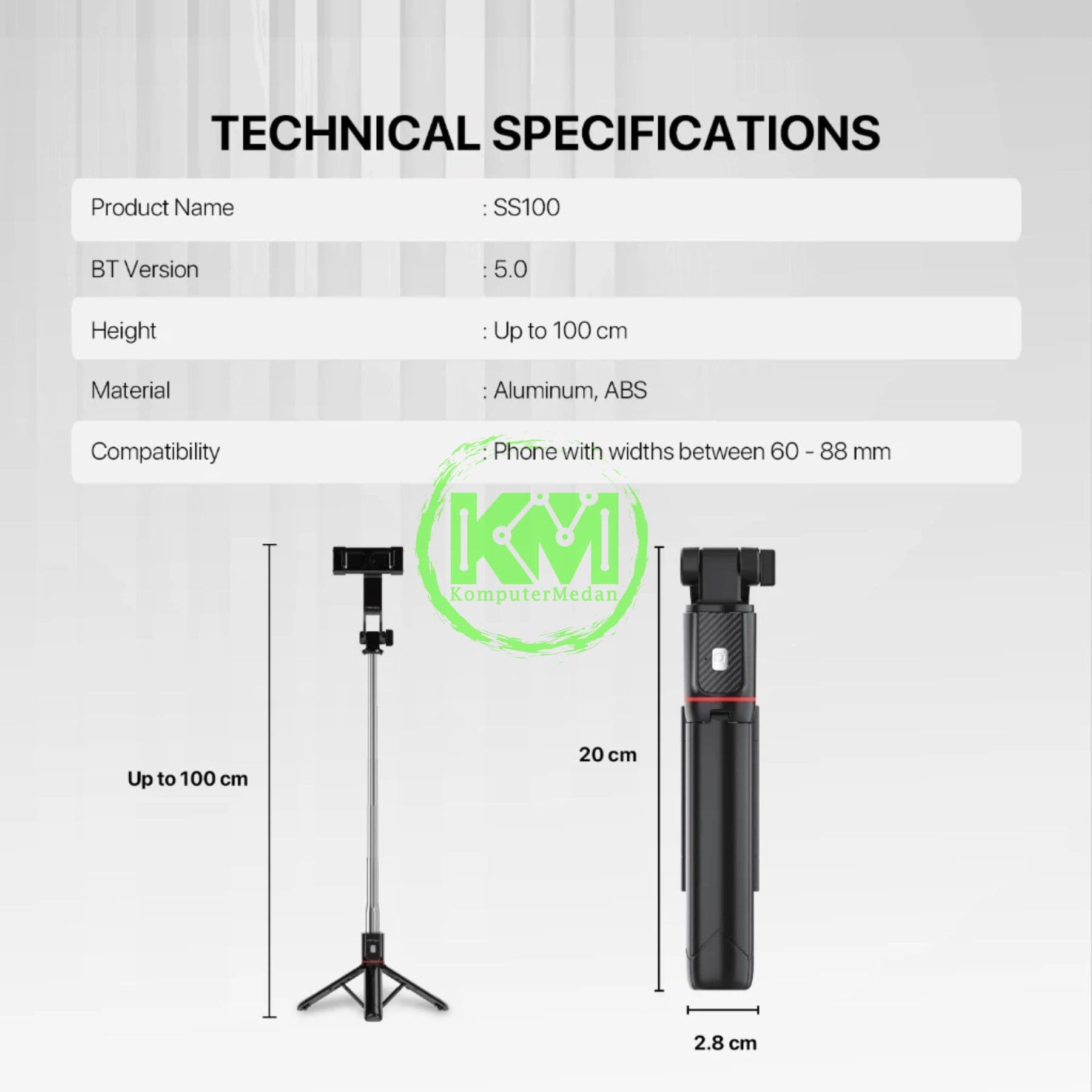 FANTECH SELFIE STIK SS100 BK PHONE ACCESORIES - BLACK - Image 5