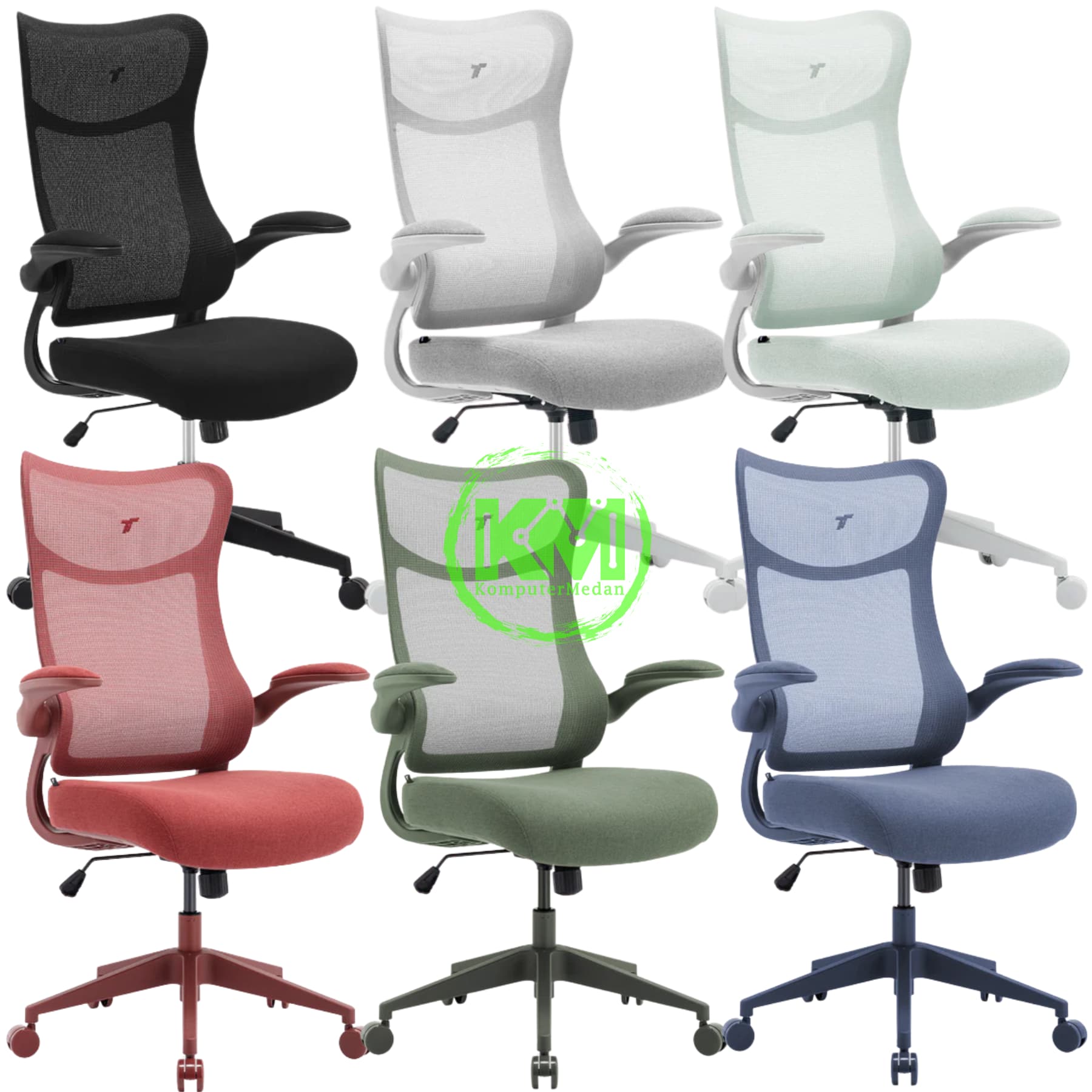 TT AIRFLEX V2 ERGOCHAIR (GRAPHITE BLACK / ASHY GREY / MINTY GREEN / FALU RED / ARMY GREEN / NAVY BLUE)