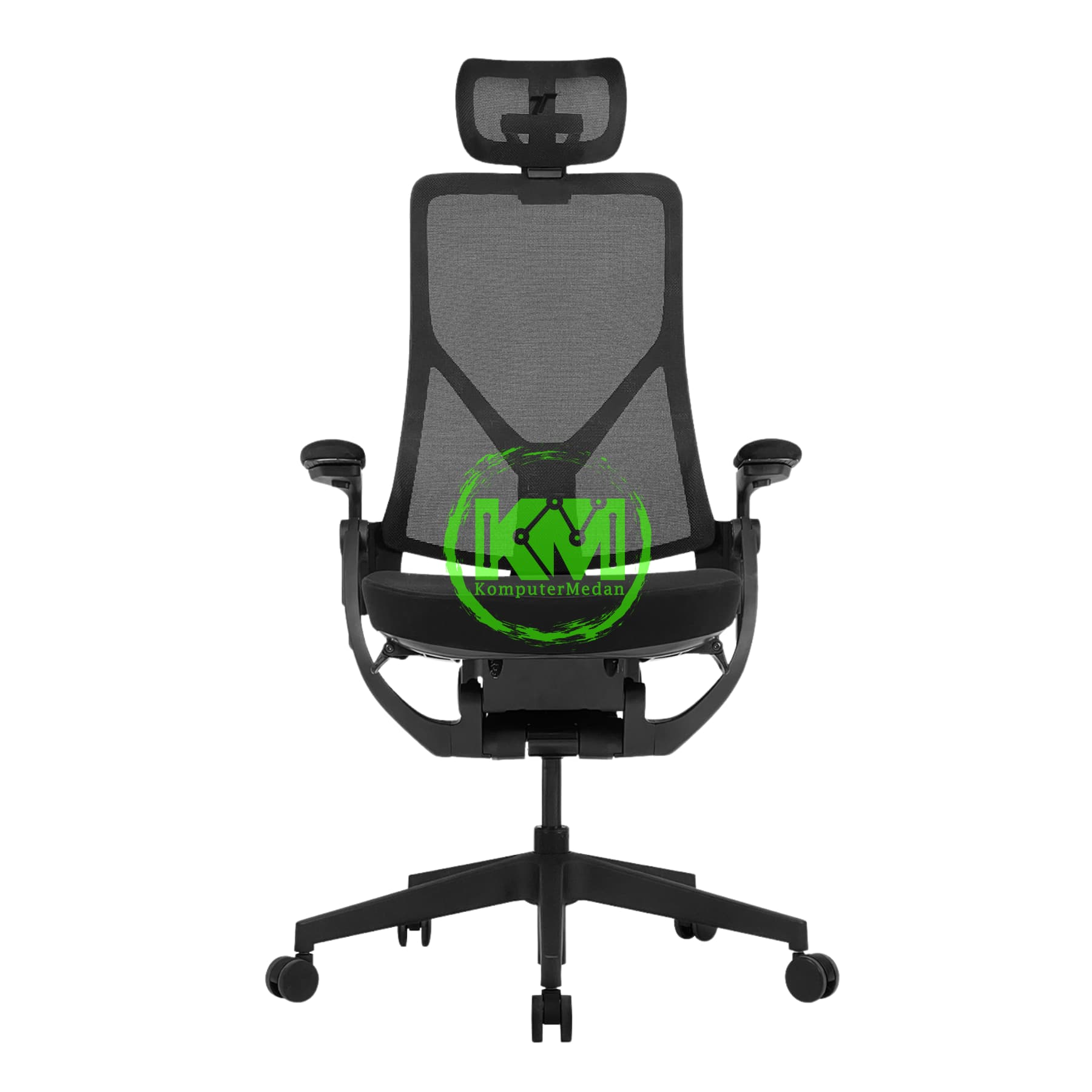 TT AEROFLEX ERGOCHAIR (GRAPHITE BLACK / ASHY GREY / NAVY BLUE) - Image 2