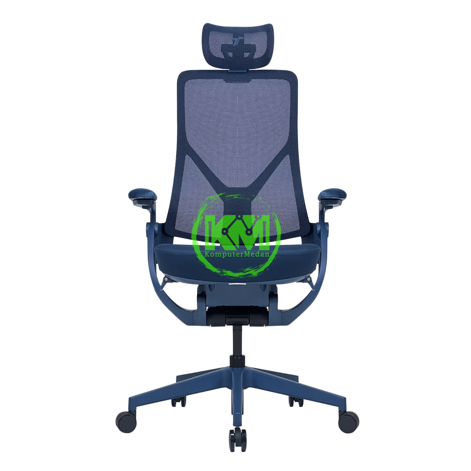 TT AEROFLEX ERGOCHAIR (GRAPHITE BLACK / ASHY GREY / NAVY BLUE) - Image 6