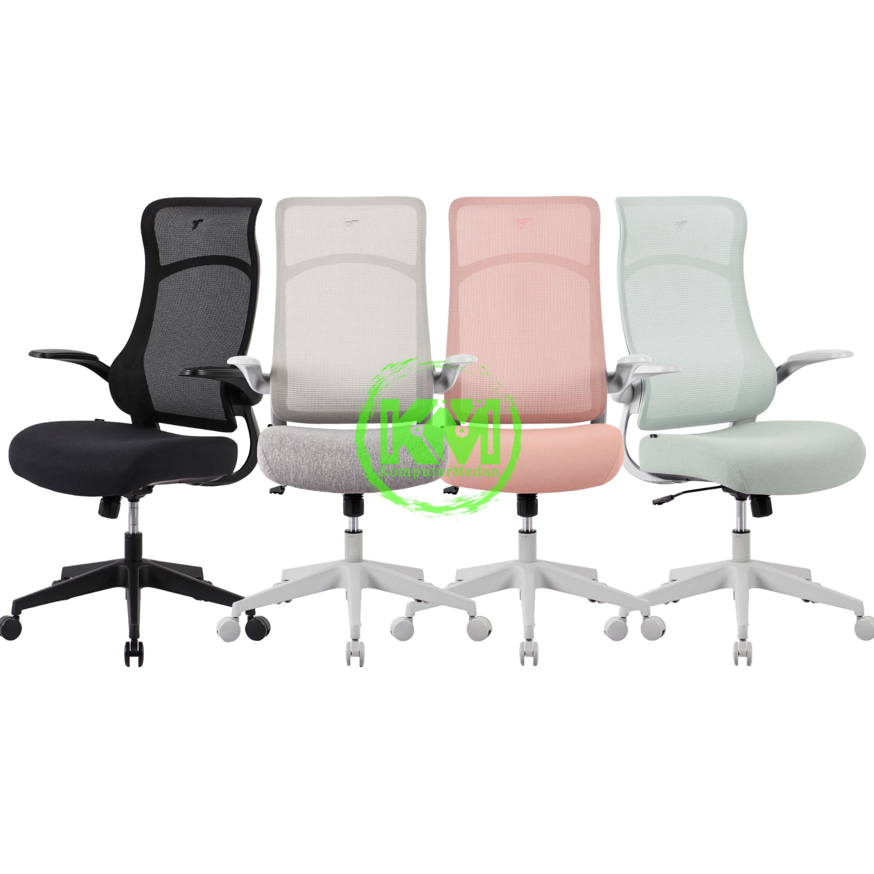 TT AIRFLEX ERGOCHAIR (GRAPHITE BLACK / ASHY GREY / CORAL RED / MINTY GREEN)