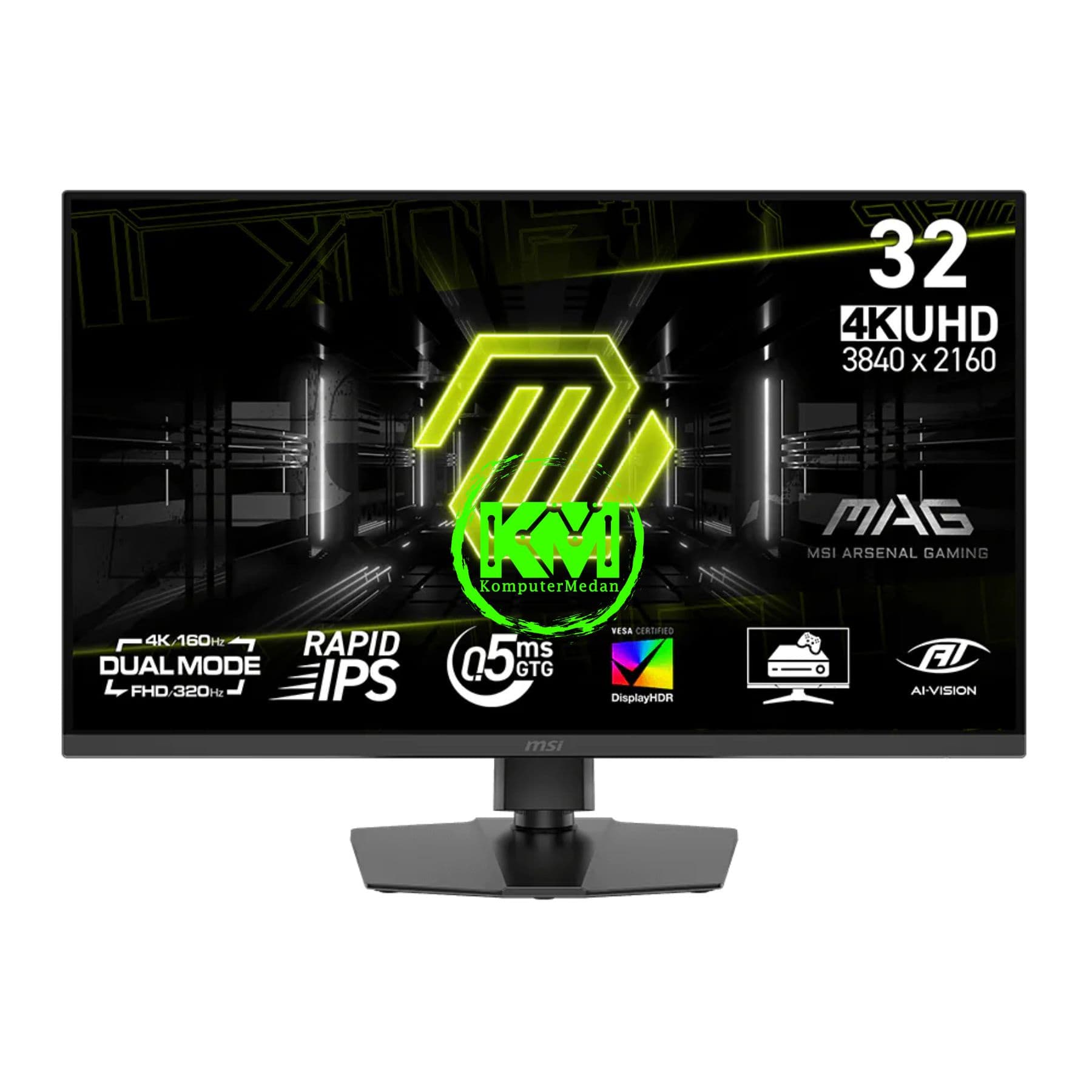 MSI GAMING MAG 322URDF E16 (32"/DUAL MODE 4K@160HZ-FULL HD@320HZ/RAPID IPS/0.5MS/DP/2xHDMI/USB/HDR400/ERGONOMIC) - Image 1