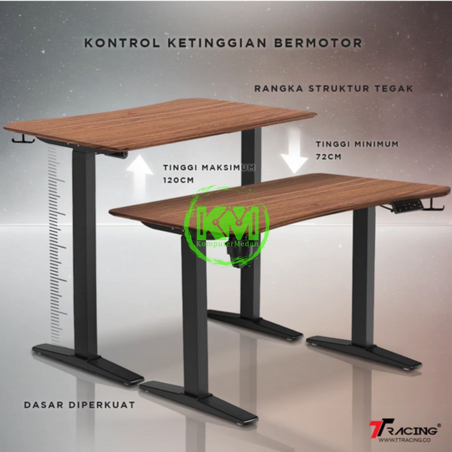 TTRACING TITUS X SMART DESK (ONYX/HOWLITE/WALNUT/OAK) 1.6M LARGE - Image 3