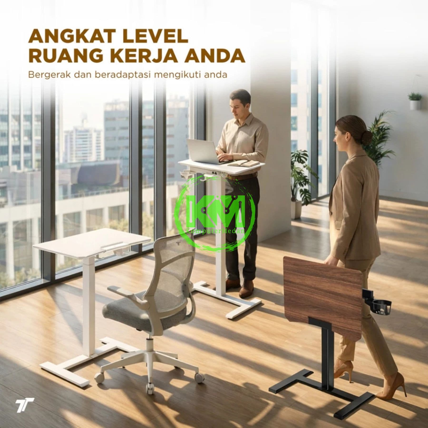TTRACING TACTO PORTABLE STANDING DESK (ONYX/HOWLITE/WALNUT/OAK) - Image 7