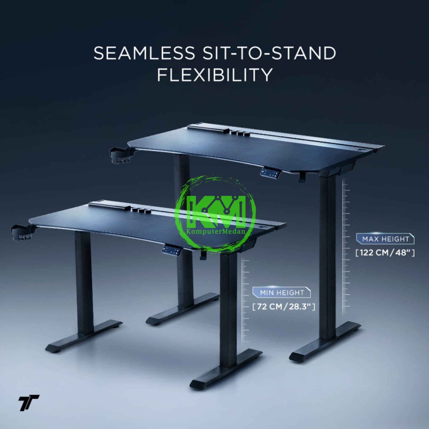 TTRACING TIVON SMART STANDING DESK (ONYX/HOWLITE) 1.2m SMALL - Image 2