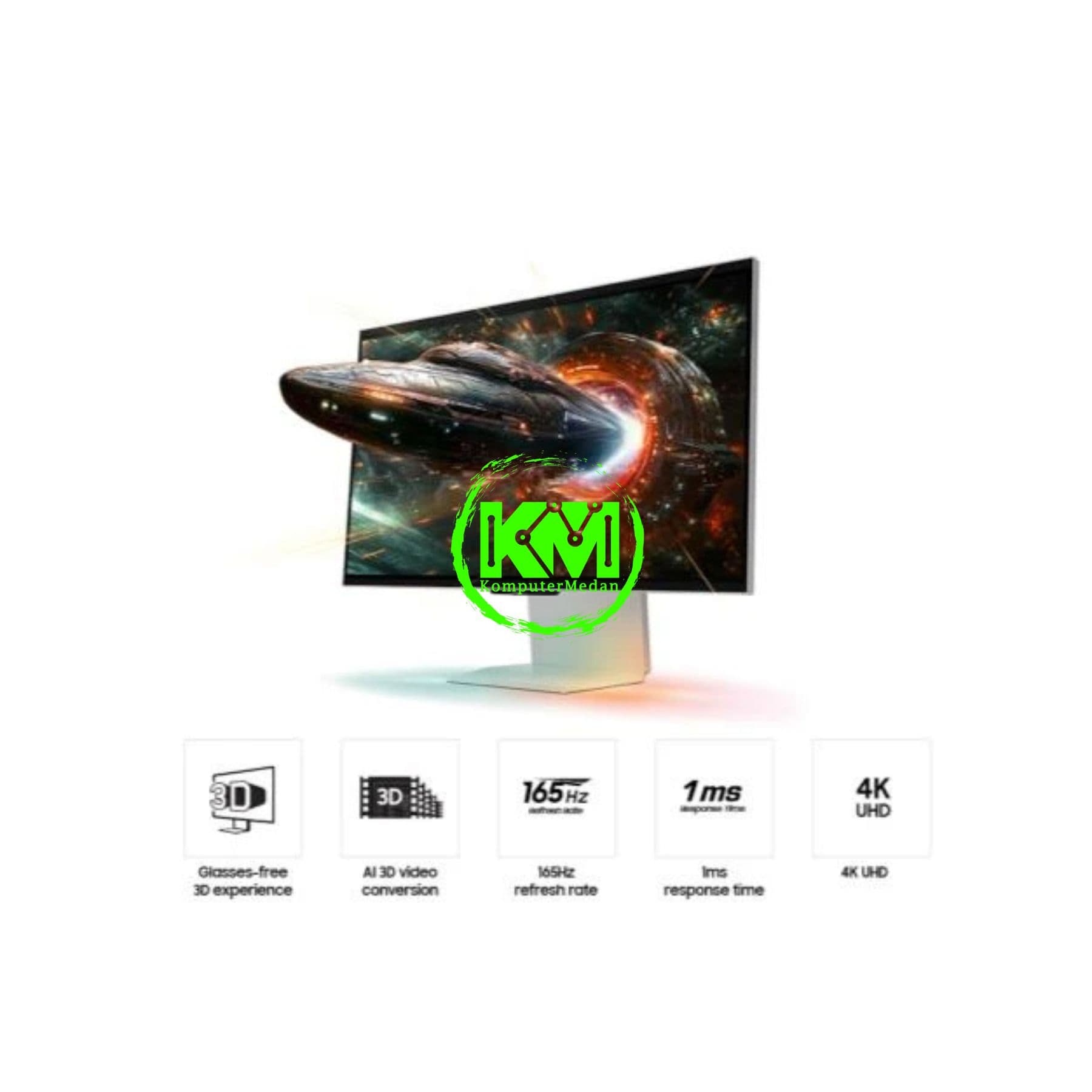 SAMSUNG LS27FG900XEXXD ODYSSEY 3D G90XF FLAT 27"/4K/IPS/165HZ/1MS/2xHDMI/DP/USB/AI 3D VIDIO CONVERSION/3D ODYSSEY HUB APP/GLASSES-FREE 3D EXPERIENCE/G-SYNC/ERGONOMIC/SPEAKER - Image 3