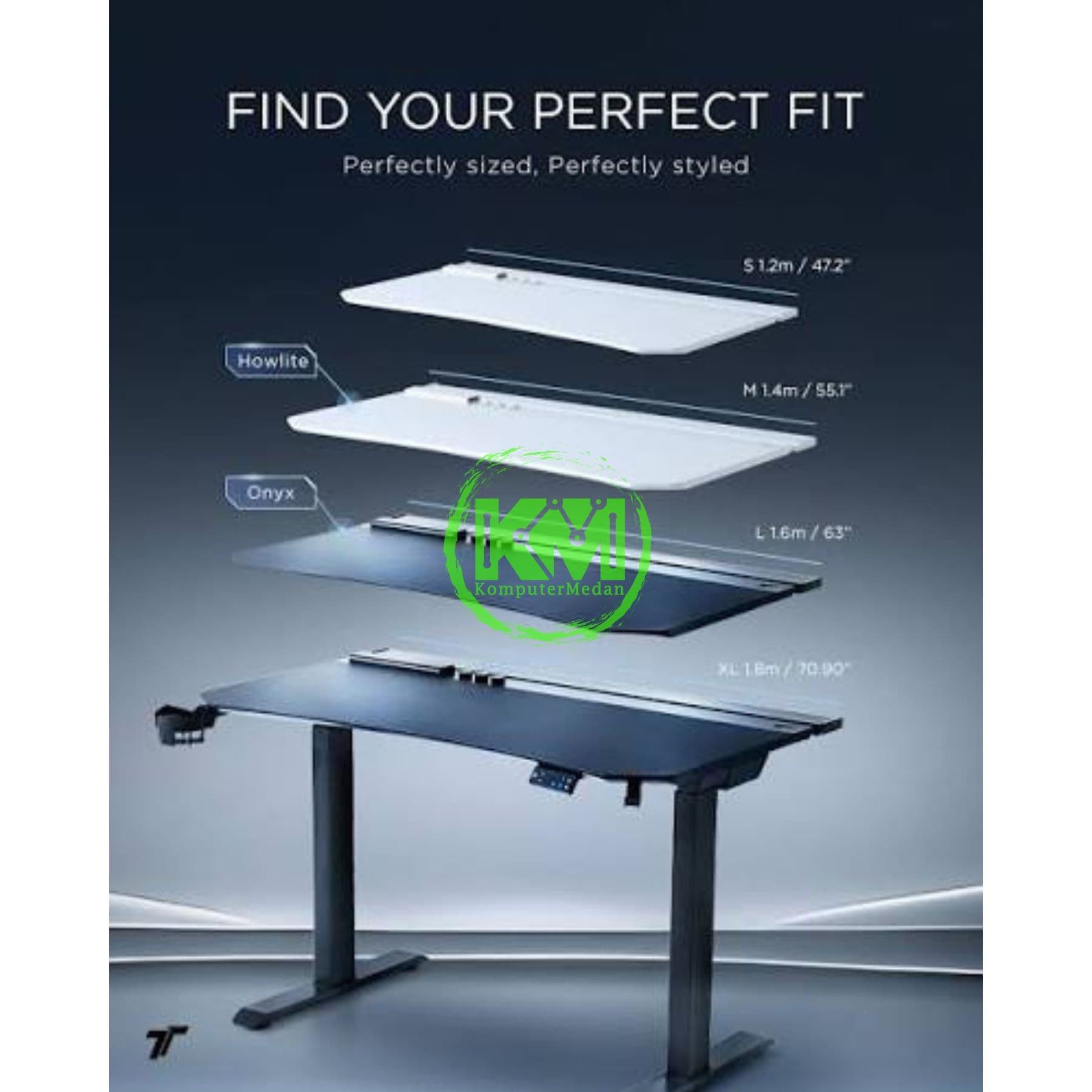 TTRACING TIVON SMART STANDING DESK (ONYX/HOWLITE) 1.4m MEDIUM - Image 3