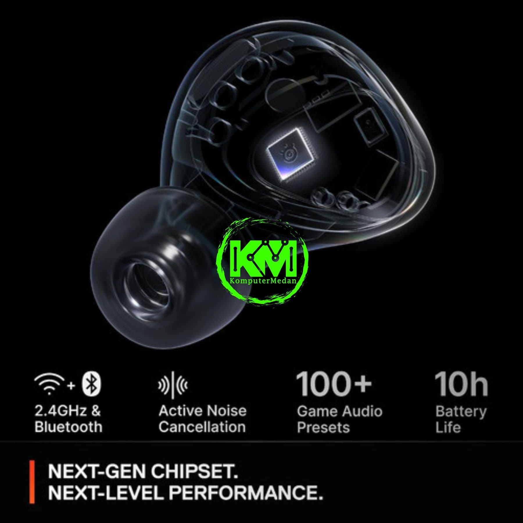 STEELSERIES ARCTIS GAMEBUD TRUE WIRELESS STEREO GAMING EARBUDS - BLACK/WHITE - Image 6
