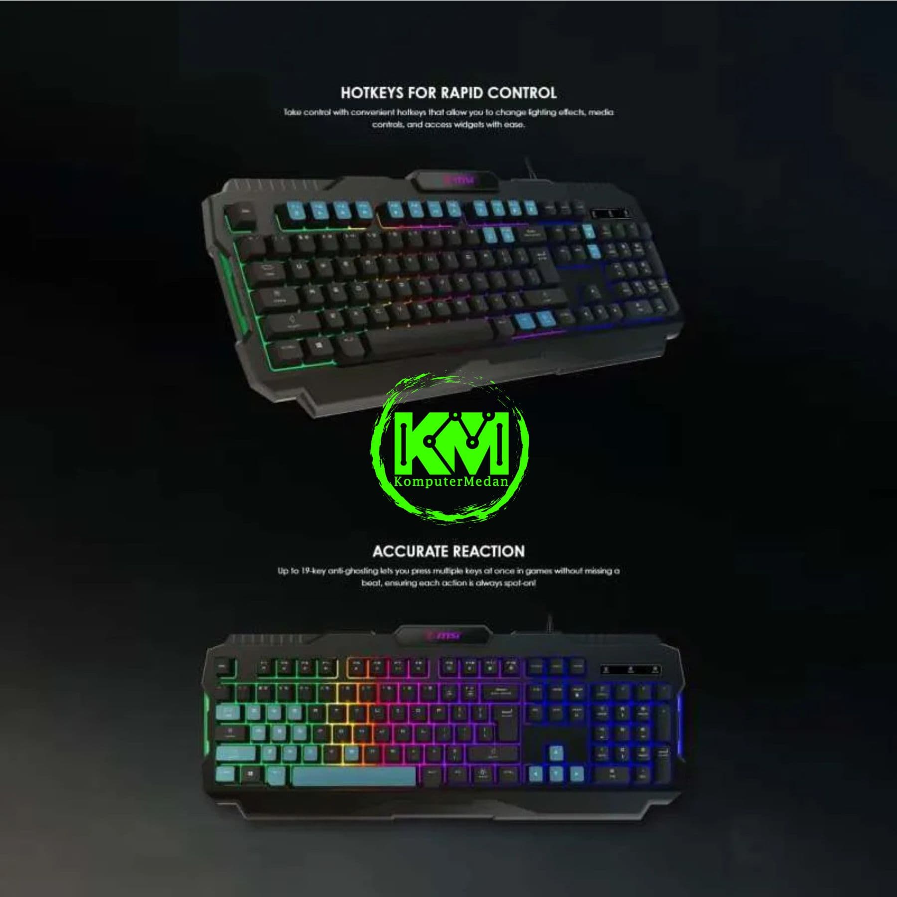 MSI GAMING KEYBOARD GK100 - RAINBOW BACKLIT - Image 7