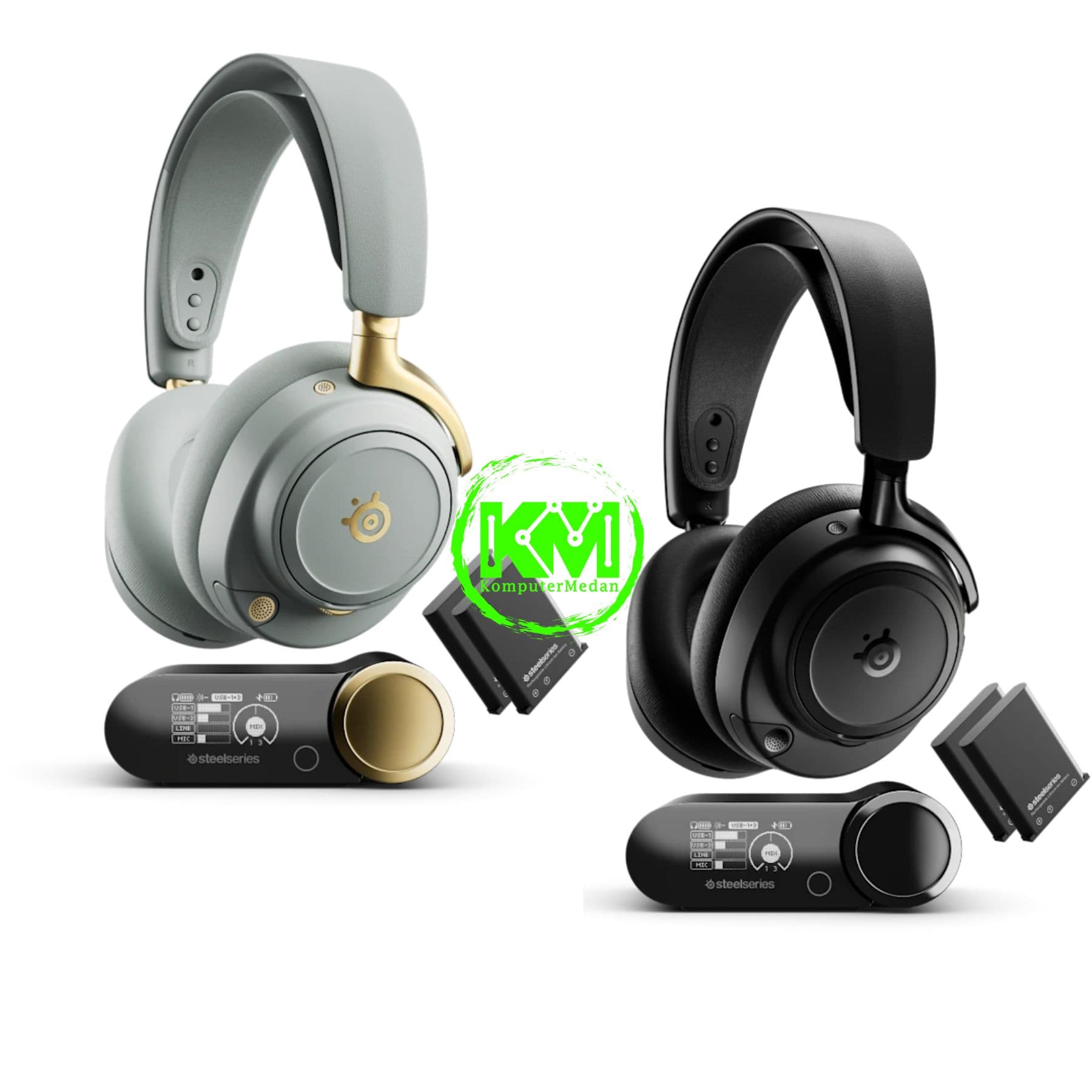 STEELSERIES ARCTIS NOVA ELITE WIRELESS GAMING HEADSET - SAGE/BLACK