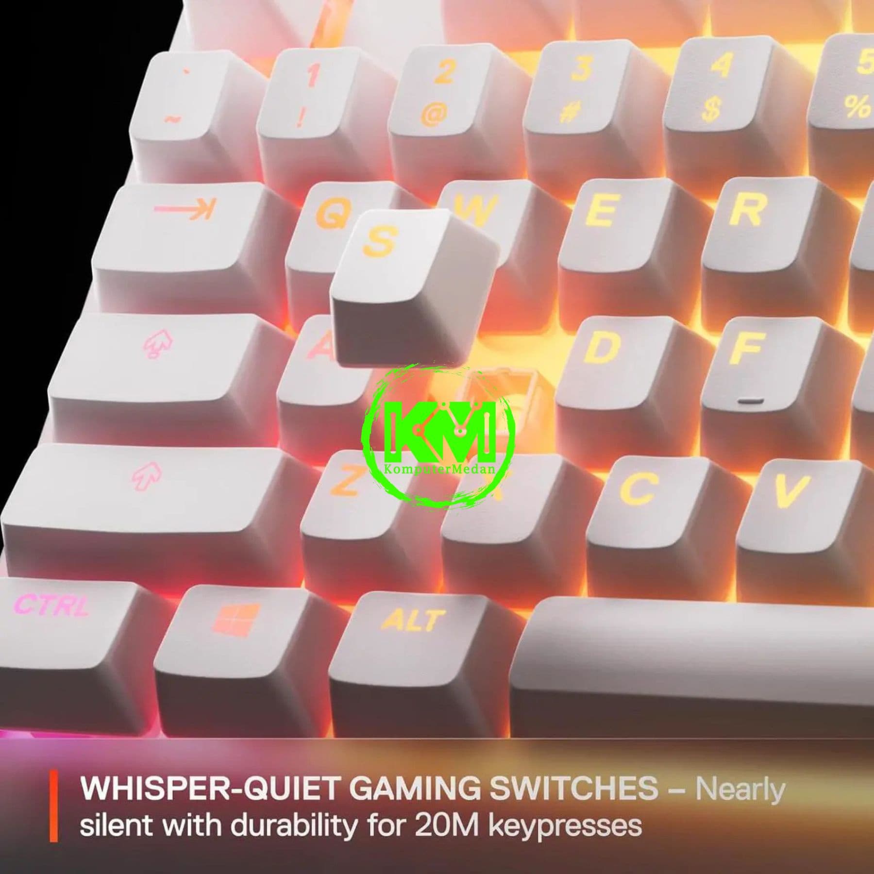 STEELSERIES APEX 3TKL GAMING KEYBOARD - BLACK/WHITE/LAVENDER/AQUA - Image 5