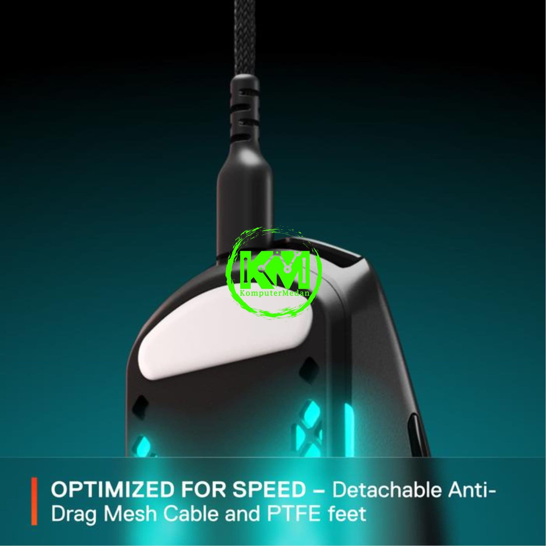 STEELSERIES AEROX 3 CABLE GAMING MOUSE ONYX/SNOW RGB (2022) - Image 7