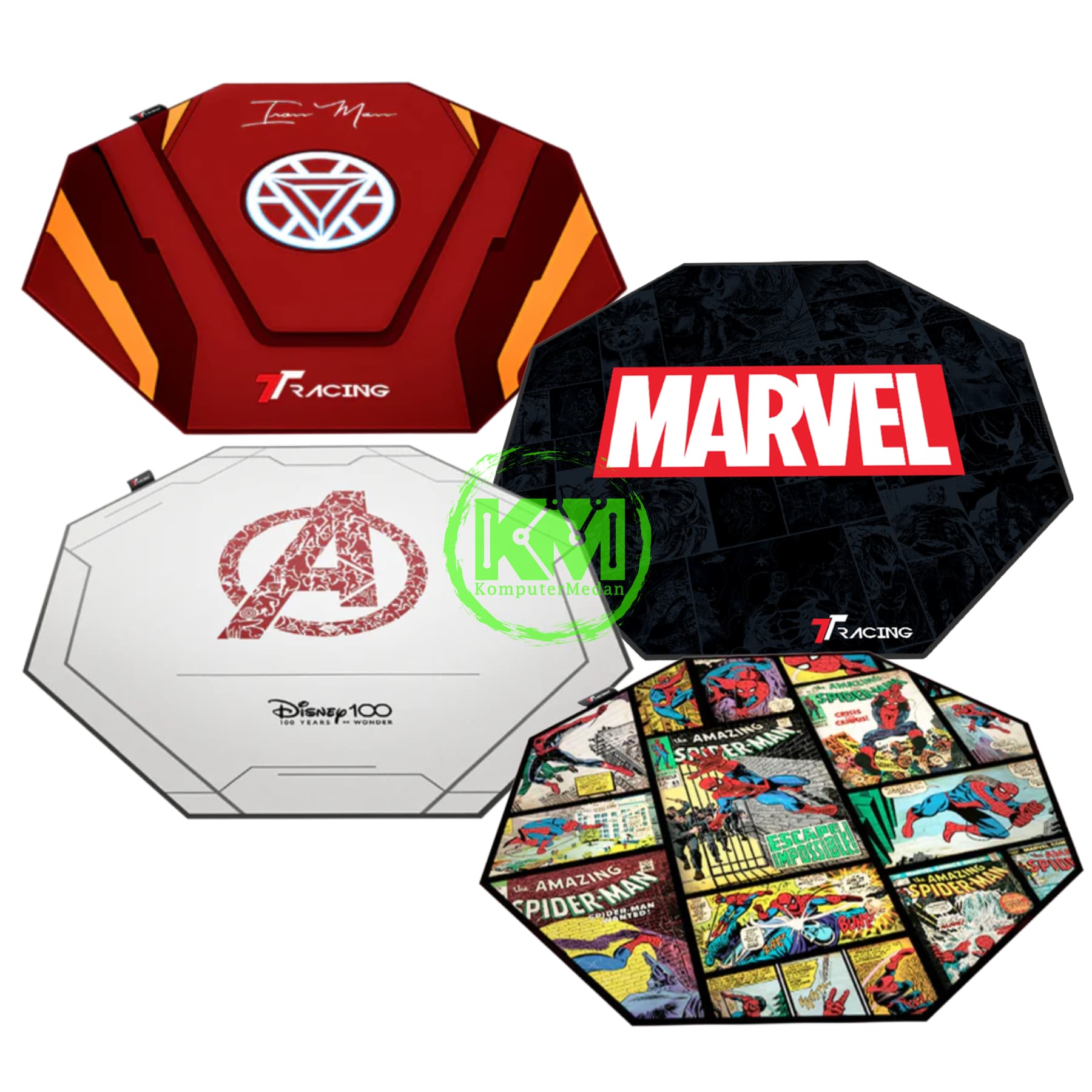 TTRACING GUARDIAN GAMING FLOORPAD (IRONMAN/D100 MARVEL/MARVEL BLACK/SPIDERMAN-COMIC) - Image 1