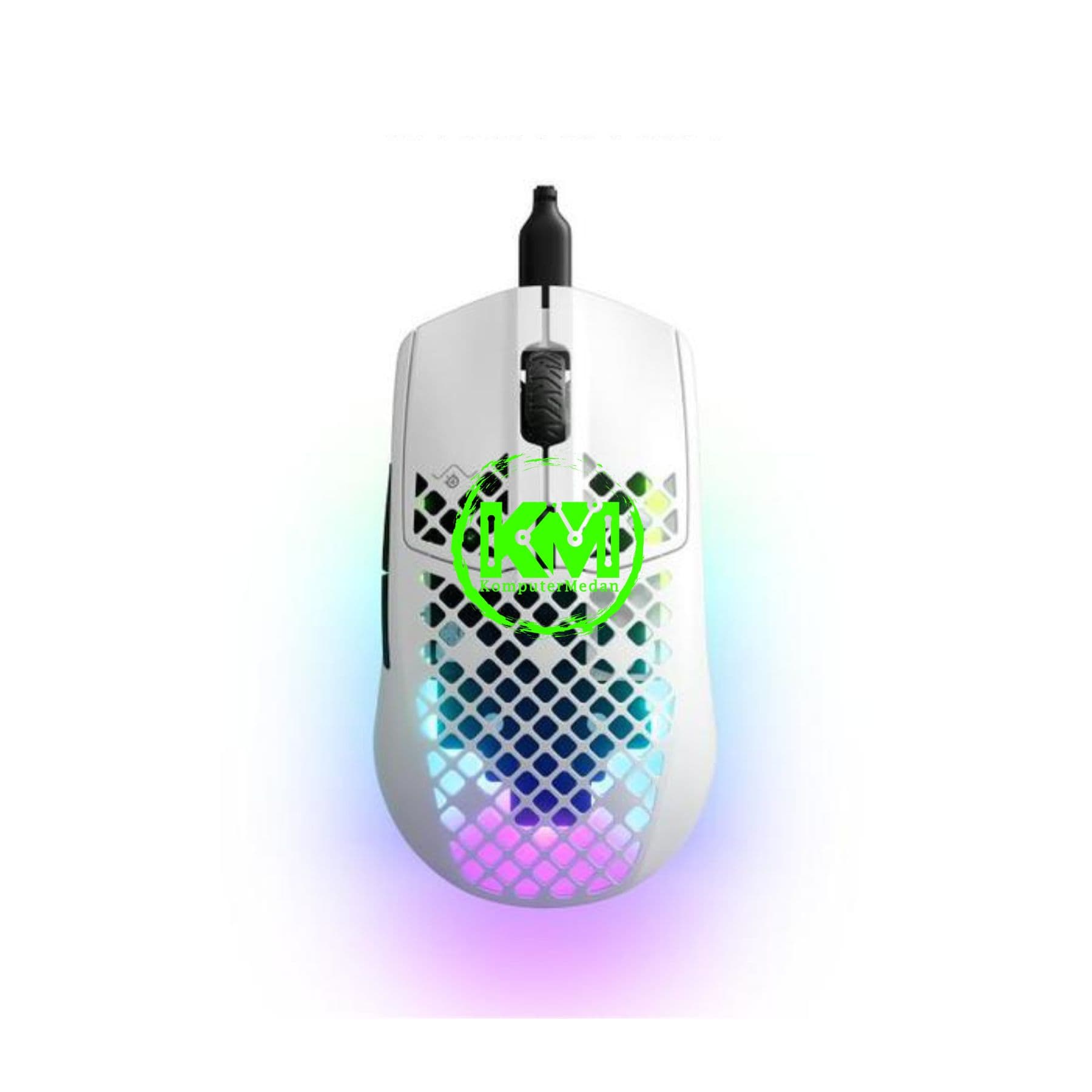 STEELSERIES AEROX 3 CABLE GAMING MOUSE ONYX/SNOW RGB (2022) - Image 3