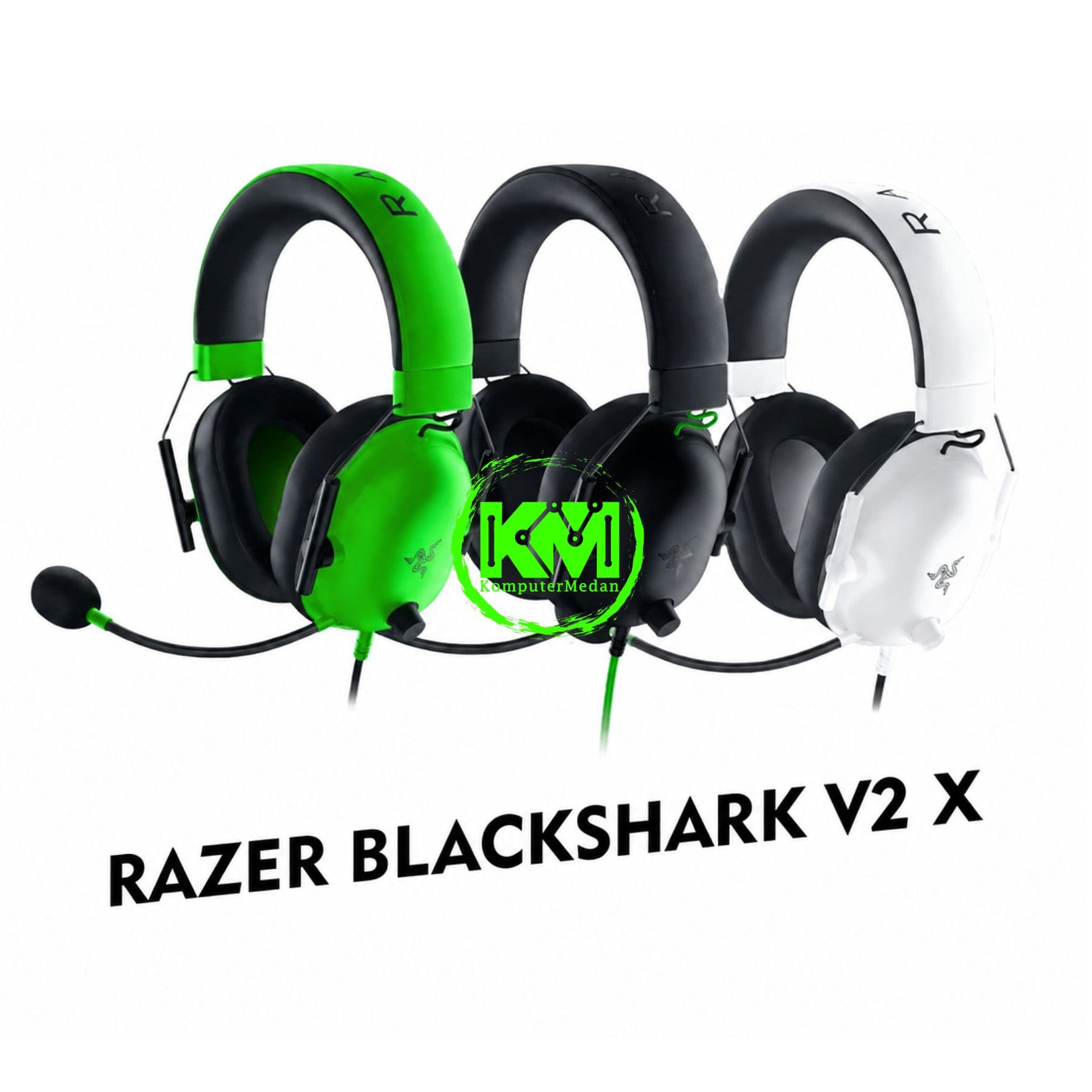 RAZER HEADSET BLACKSHARK V2 X - BLACK/GREEN/WHITE